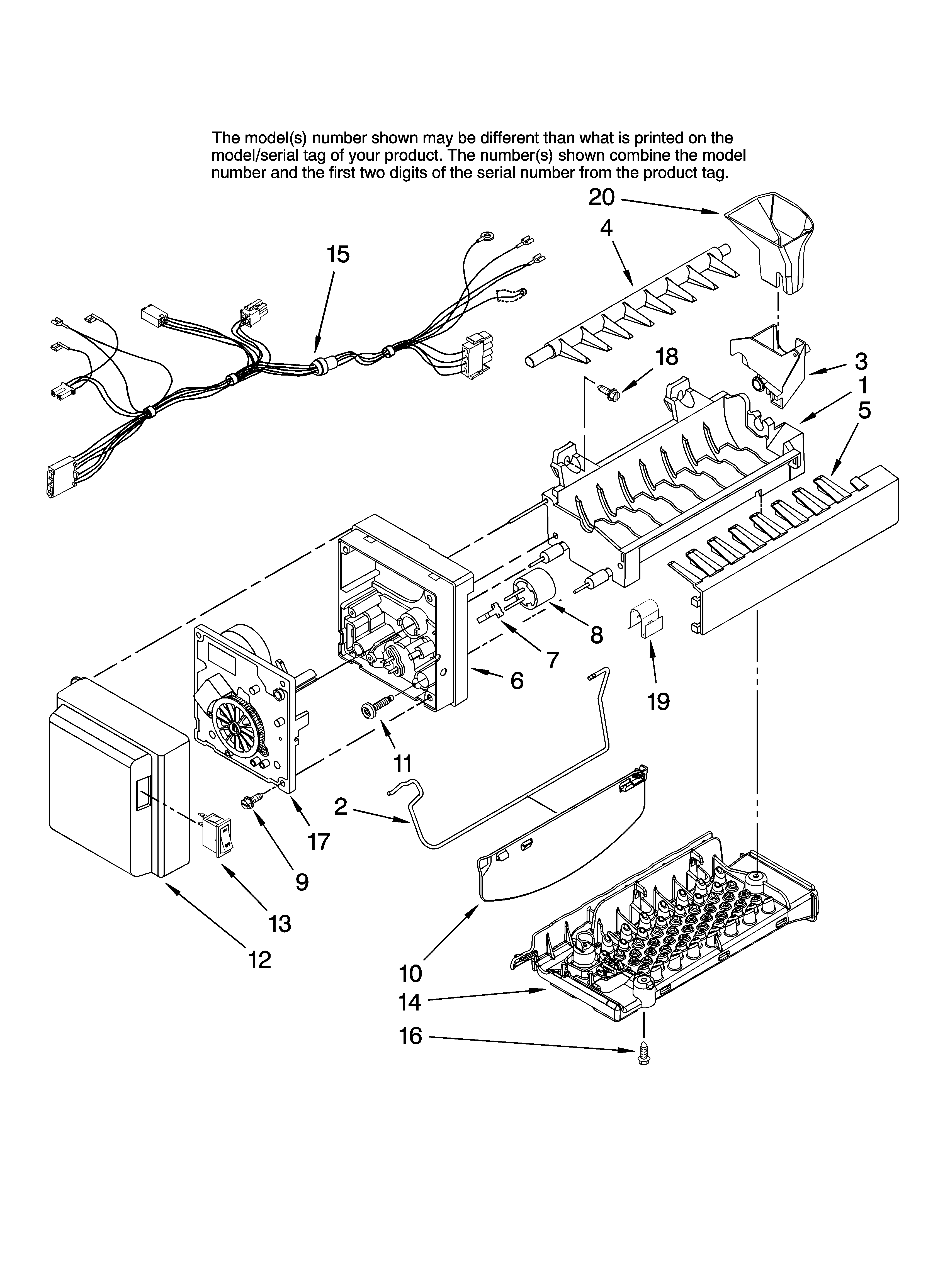 Maytag MFI2569VEB0 icemaker parts diagram