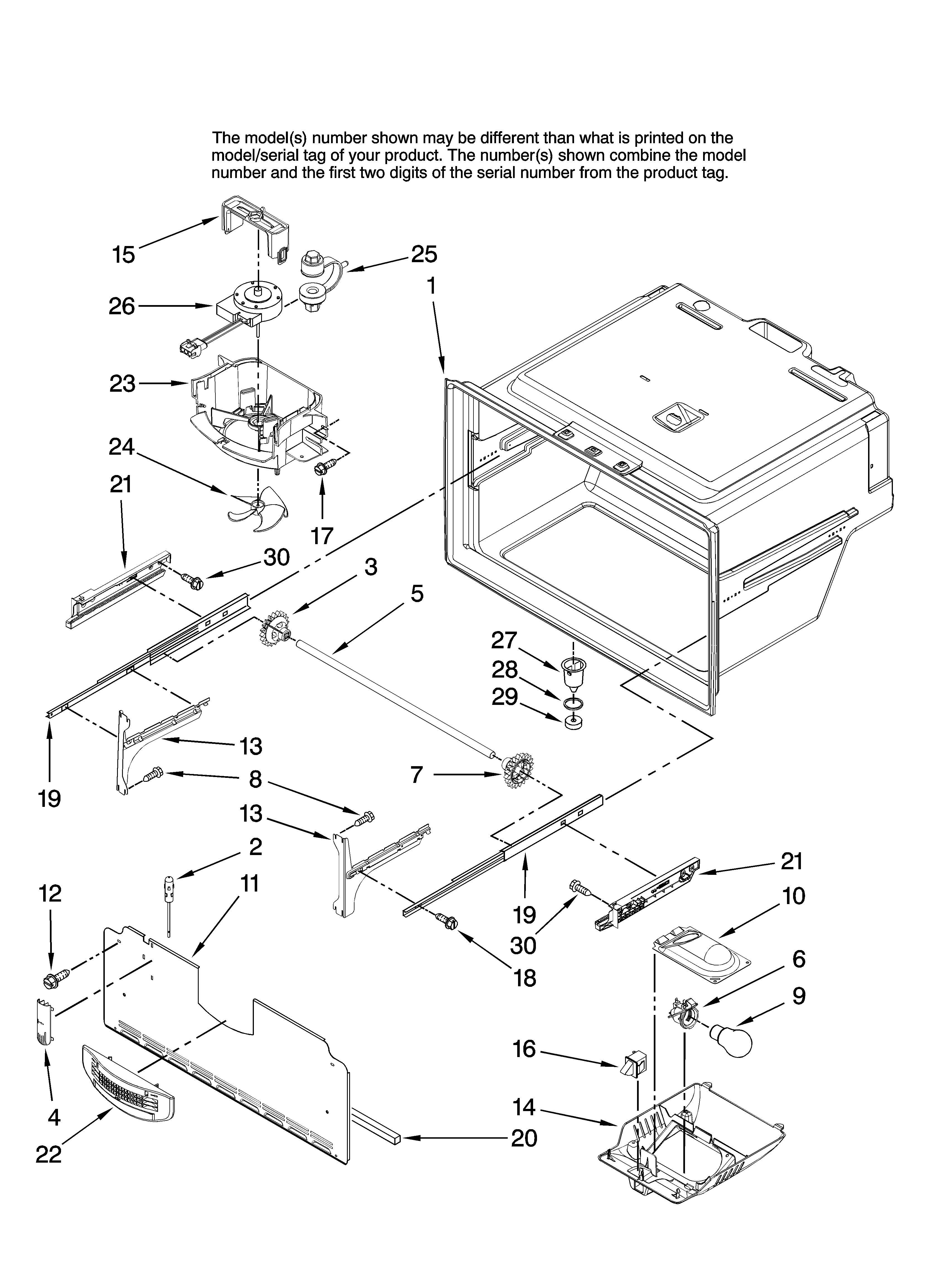 Maytag MFI2569VEB0 freezer liner parts diagram