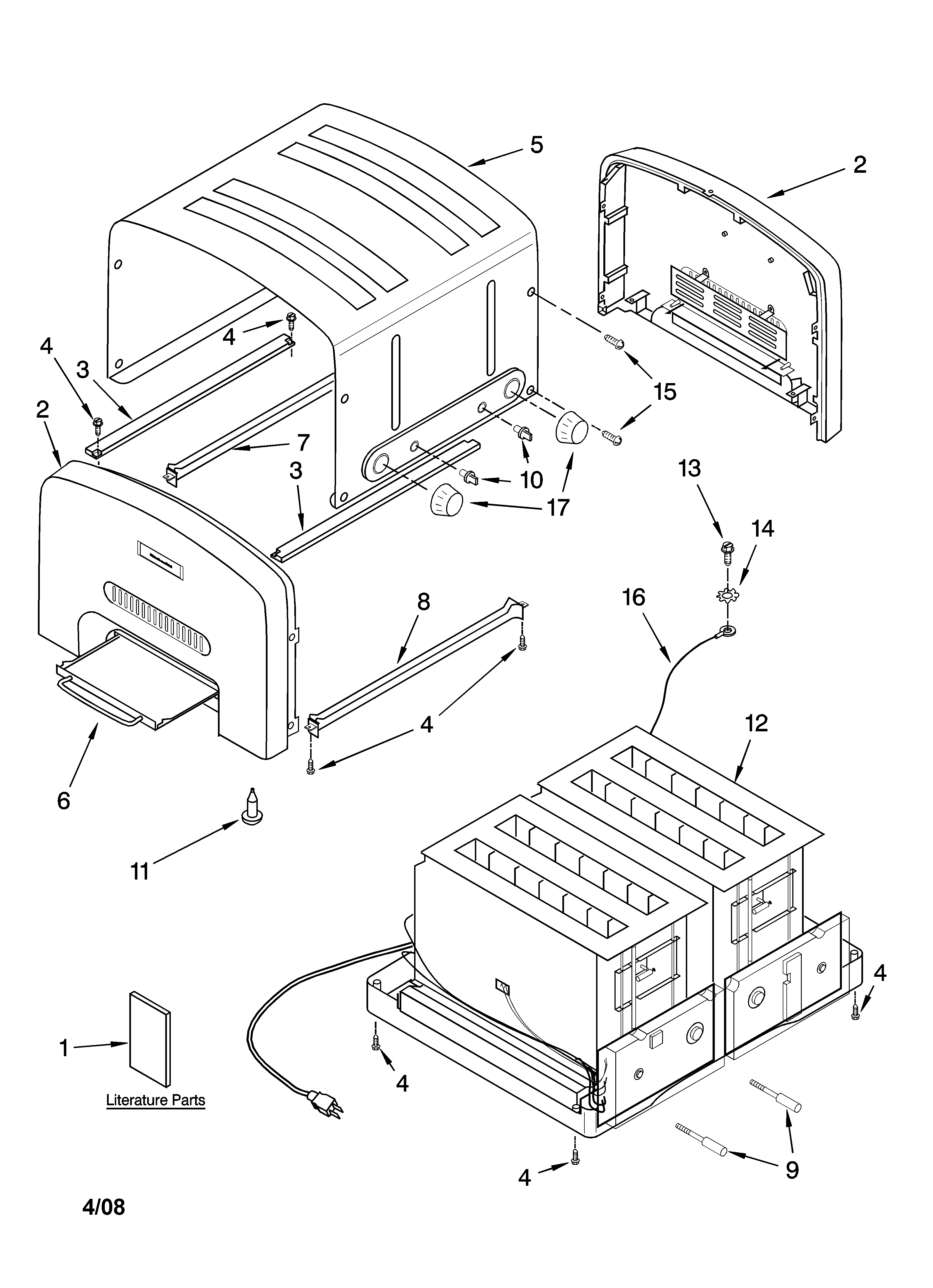 KitchenAid KPTT890ER1 housing parts diagram
