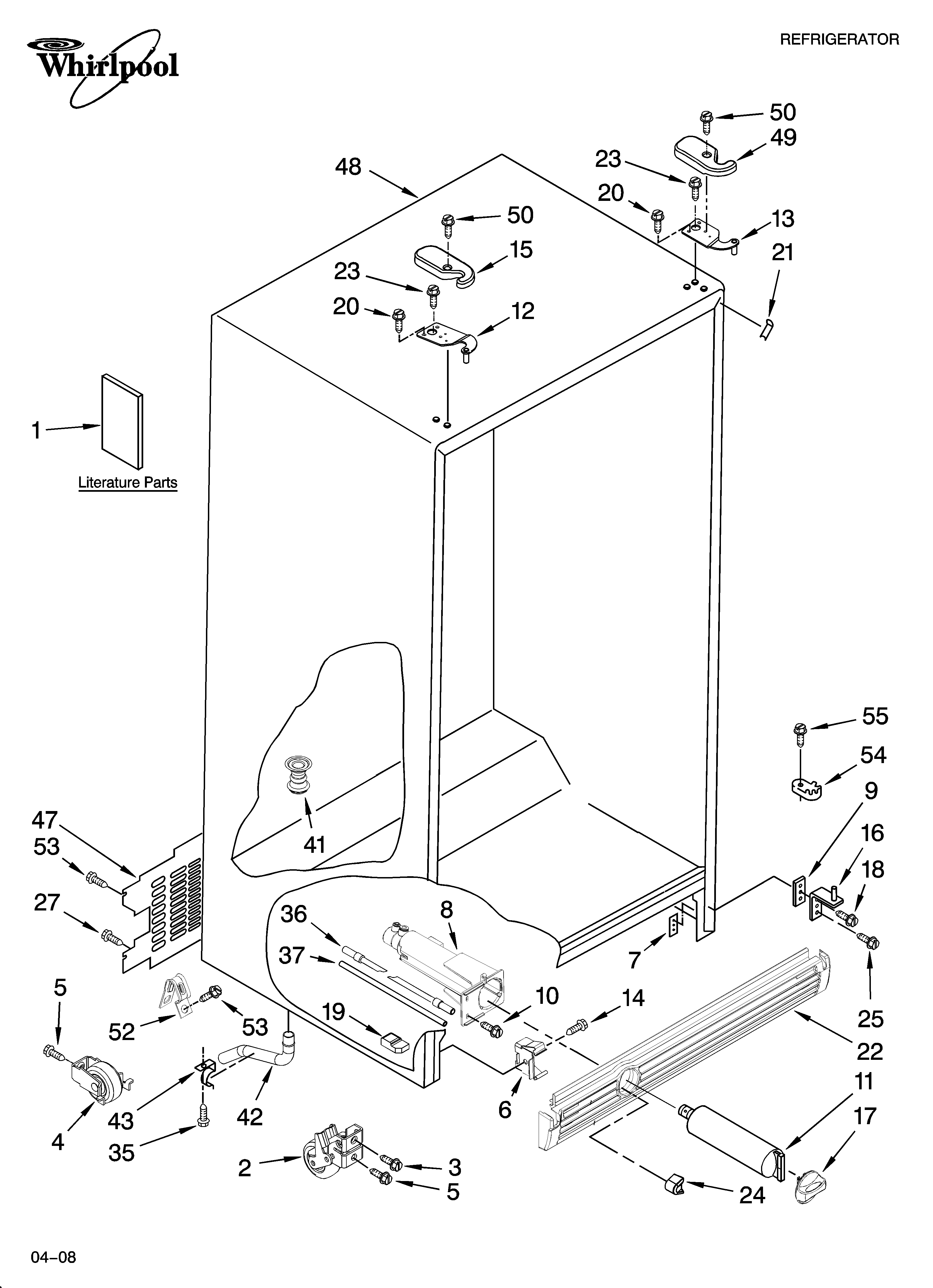 Whirlpool ED2VHEXTL01 cabinet parts diagram