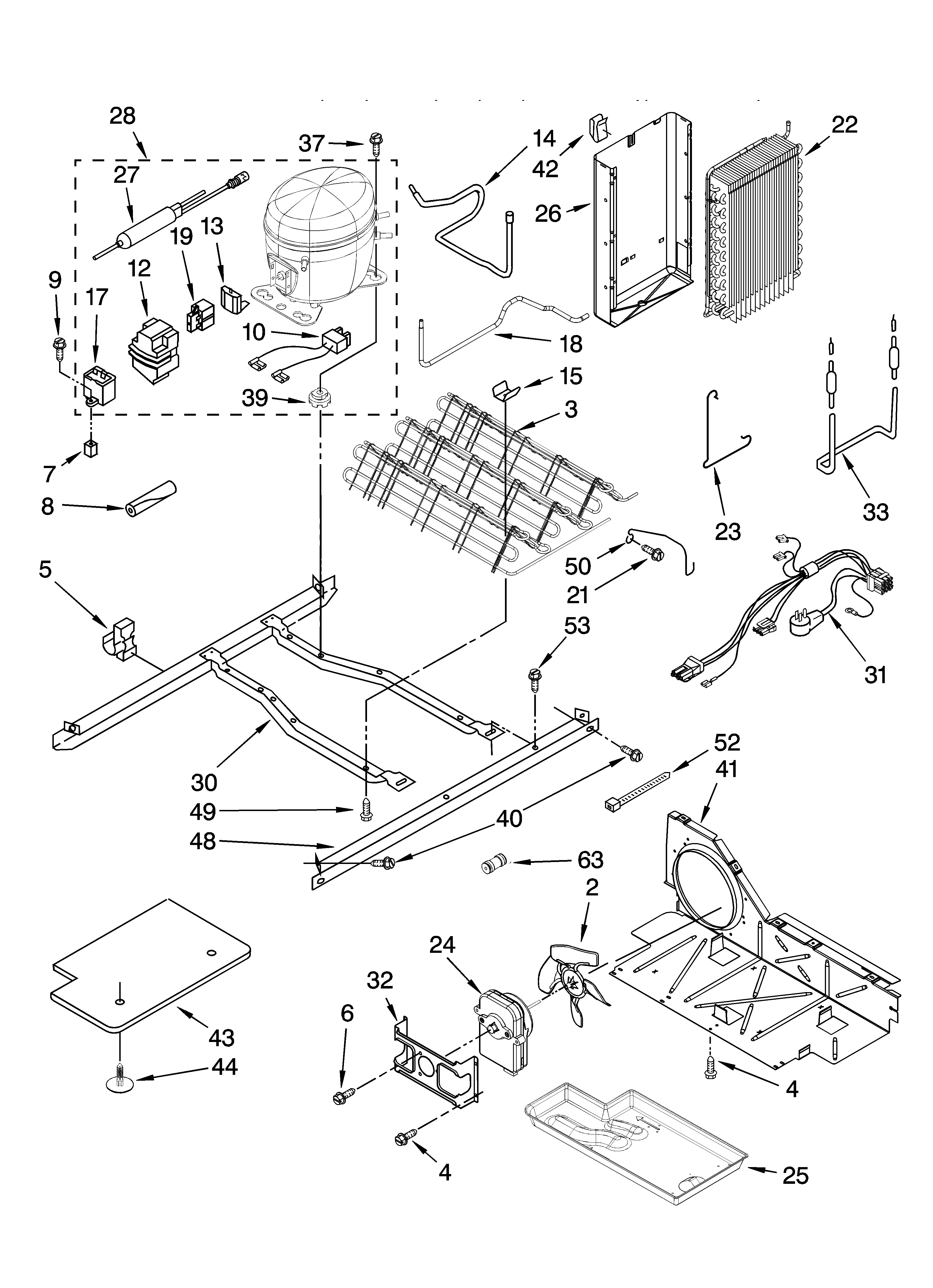 Whirlpool ED2VHEXTL01 unit parts diagram