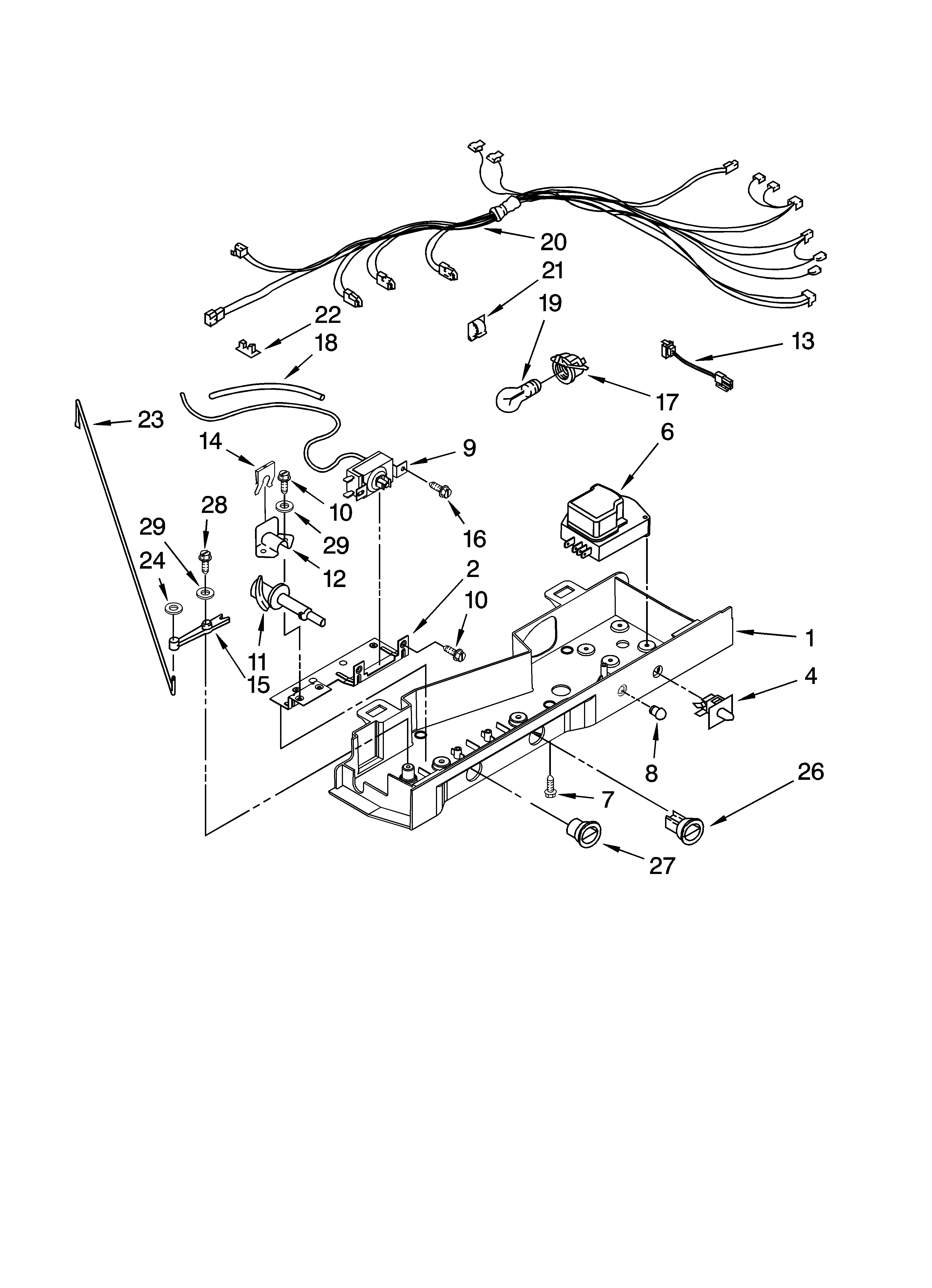 Whirlpool ED2VHEXTL01 control parts diagram