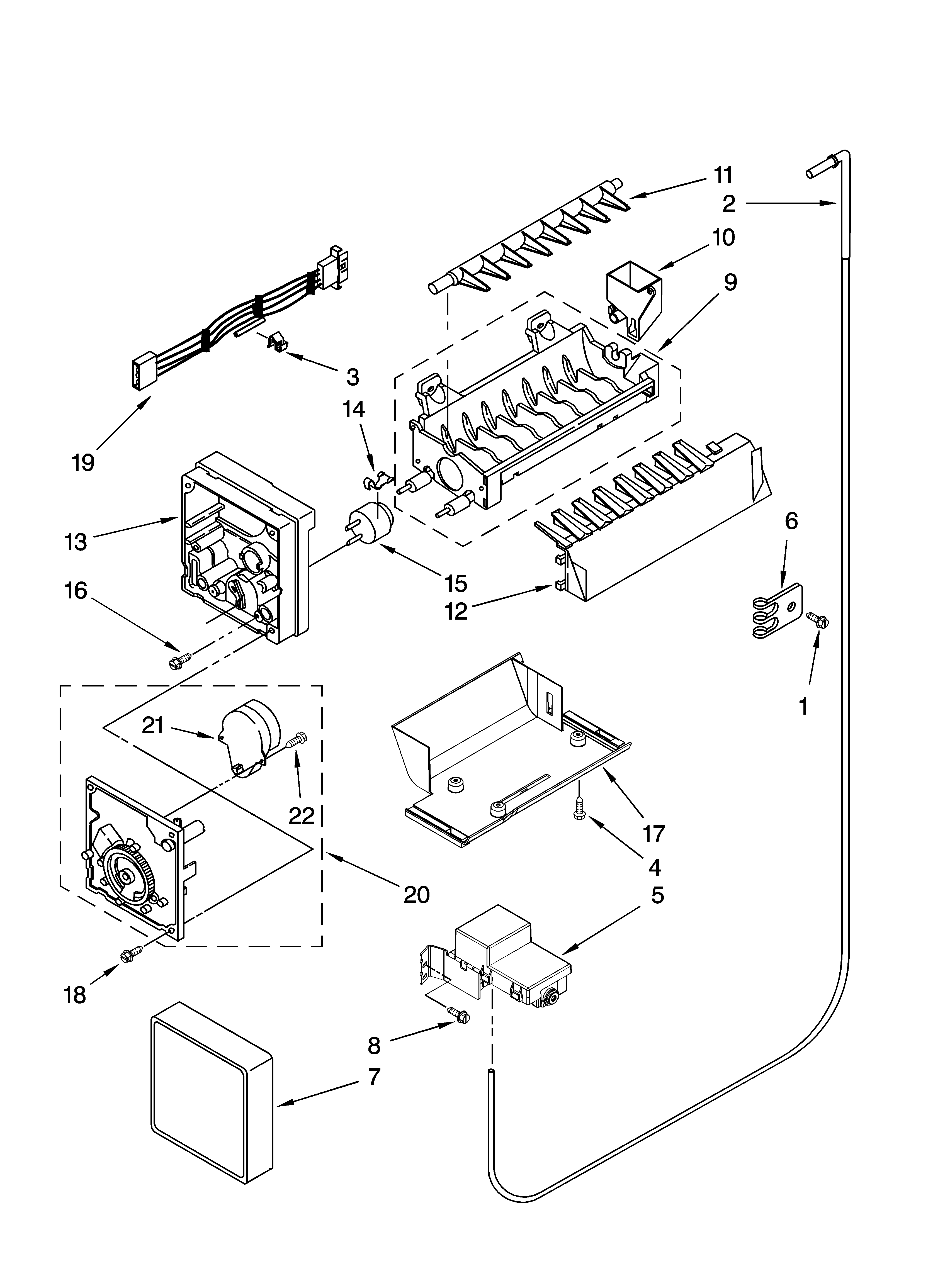 Whirlpool GS6NVEXSQ03 icemaker parts, optional parts (not included) diagram