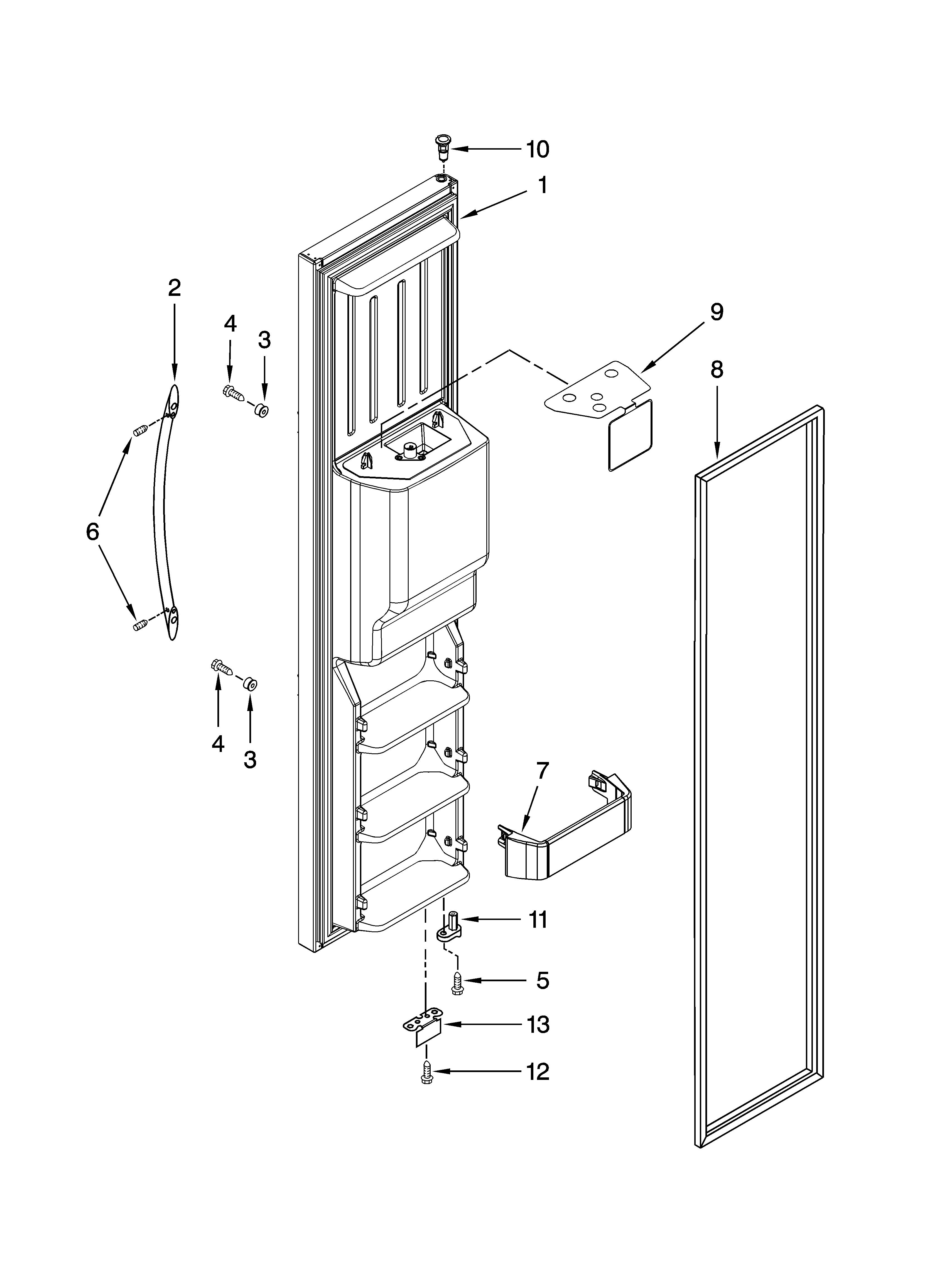 KitchenAid KSCS23FVSS00 freezer door parts diagram
