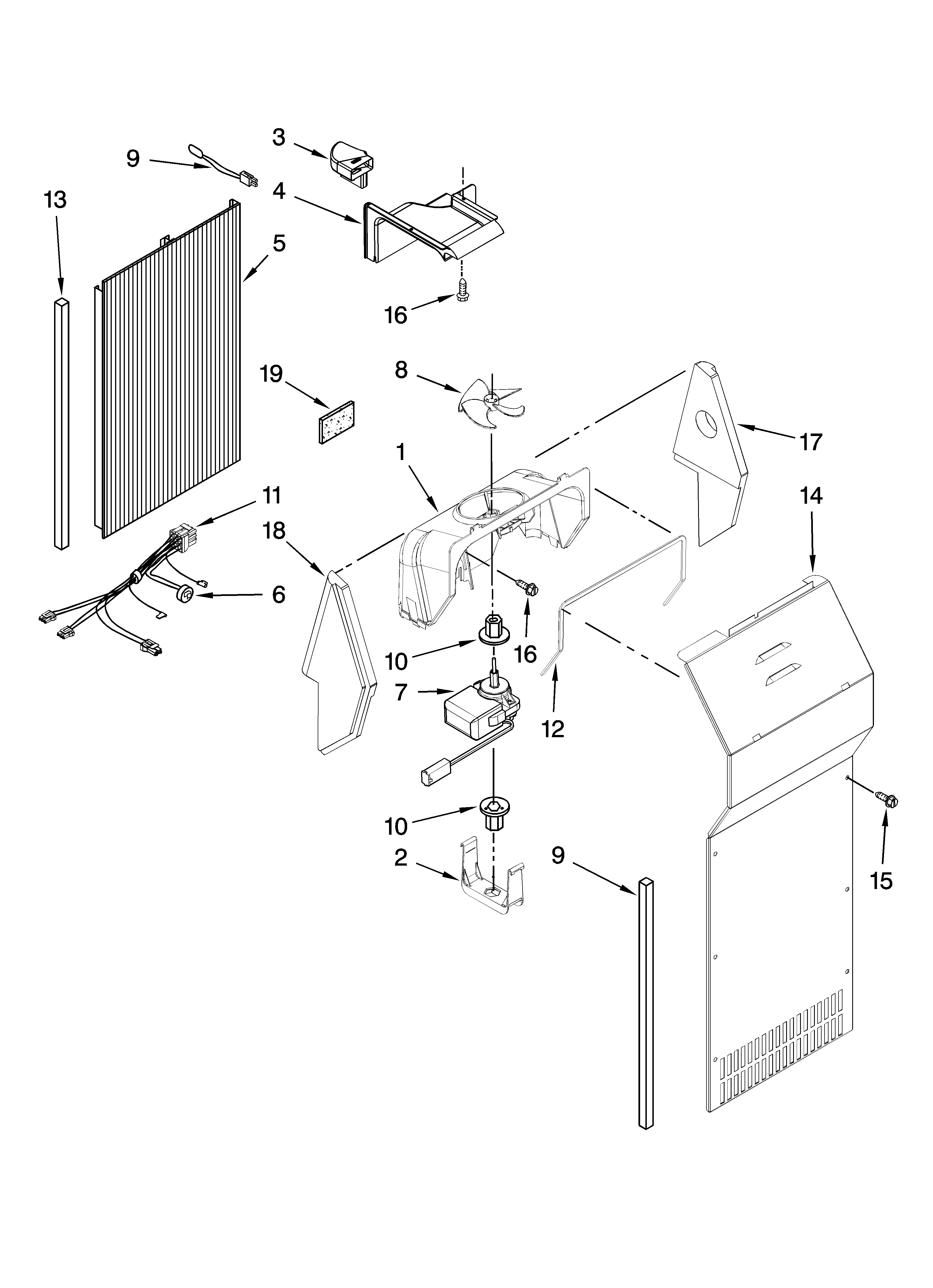 KitchenAid KSCS23FVSS00 air flow parts diagram