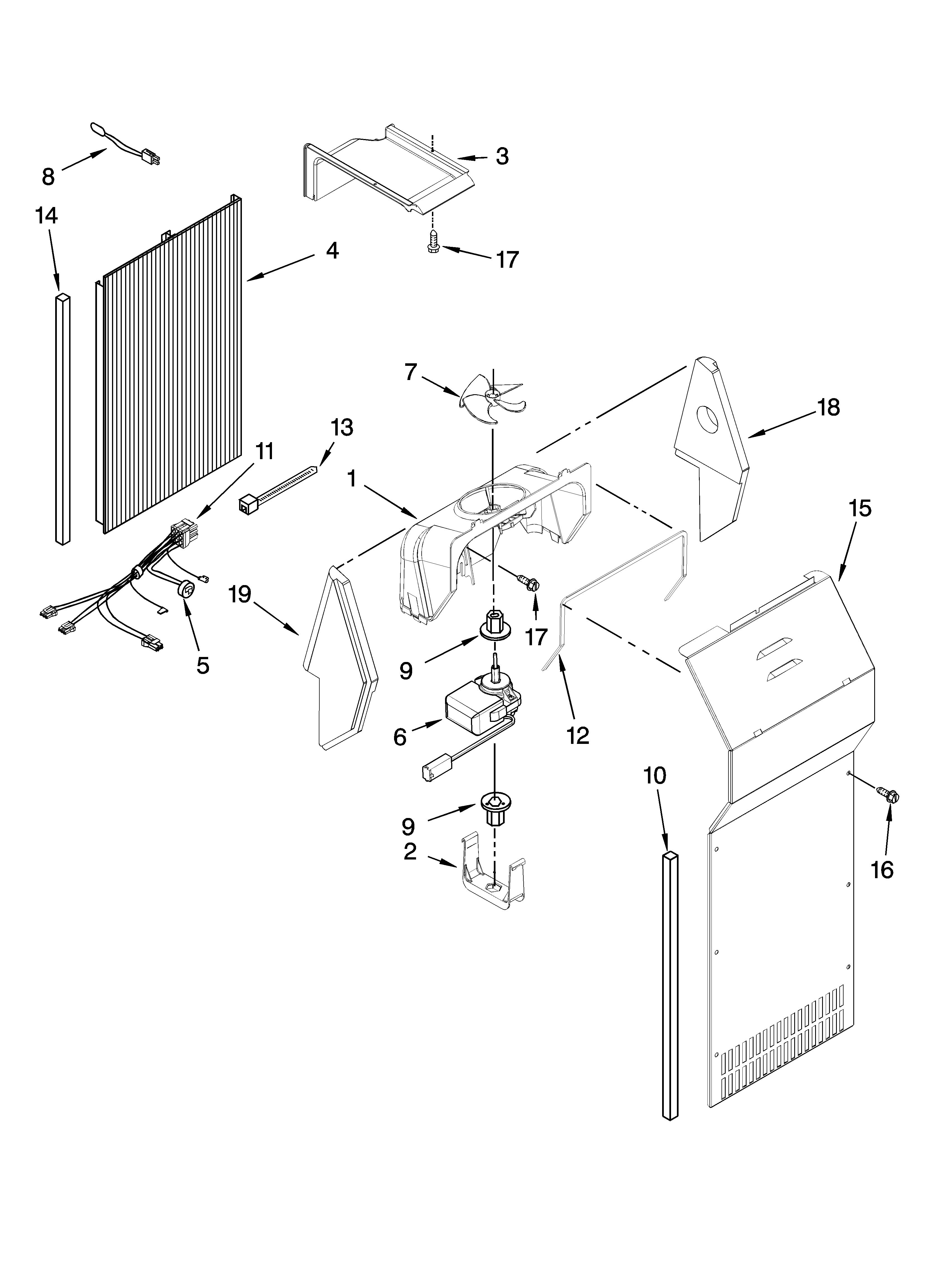 KitchenAid KSRP22FTSS02 air flow parts diagram