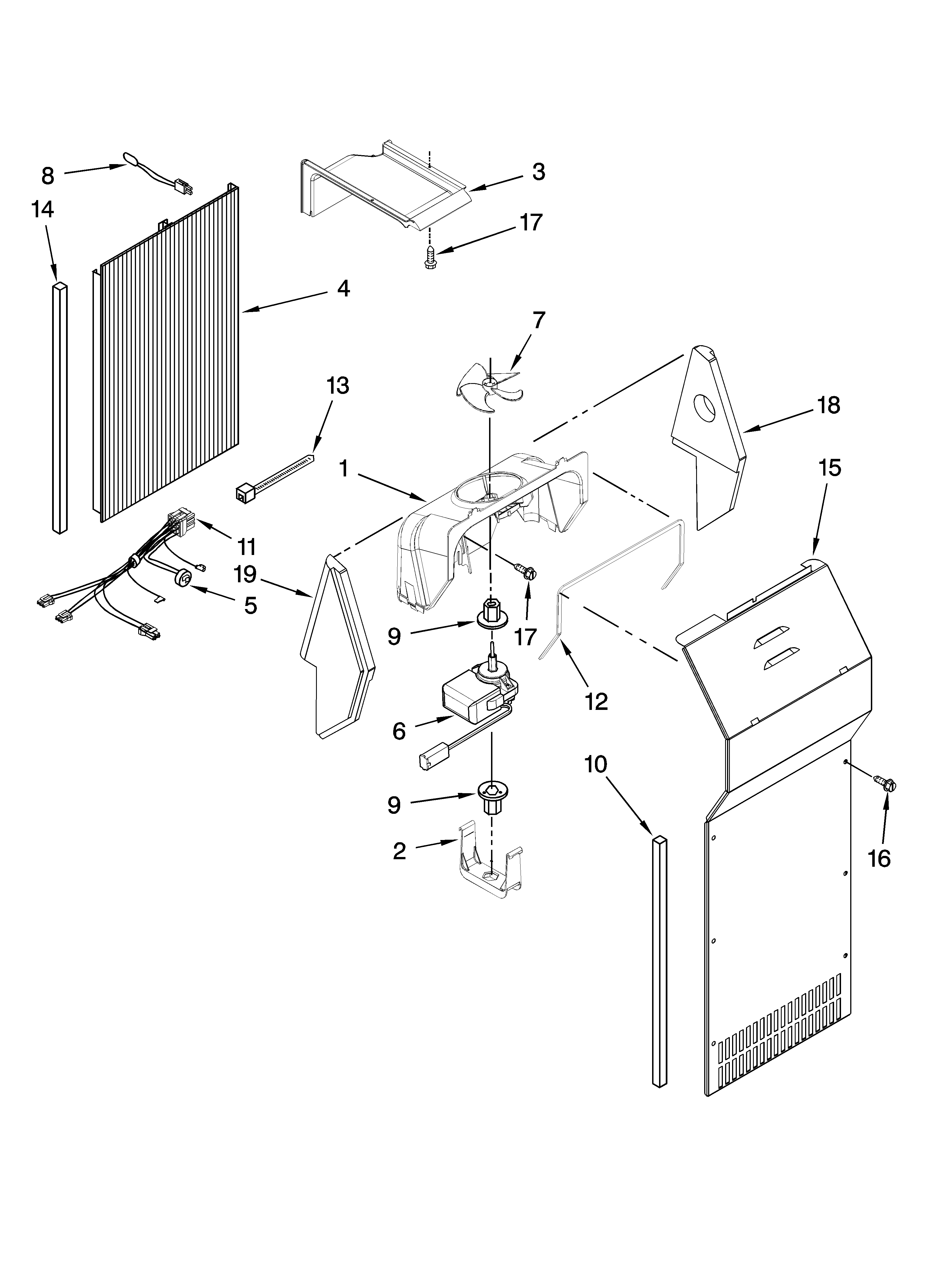 KitchenAid KSRS25RVMK01 air flow parts diagram