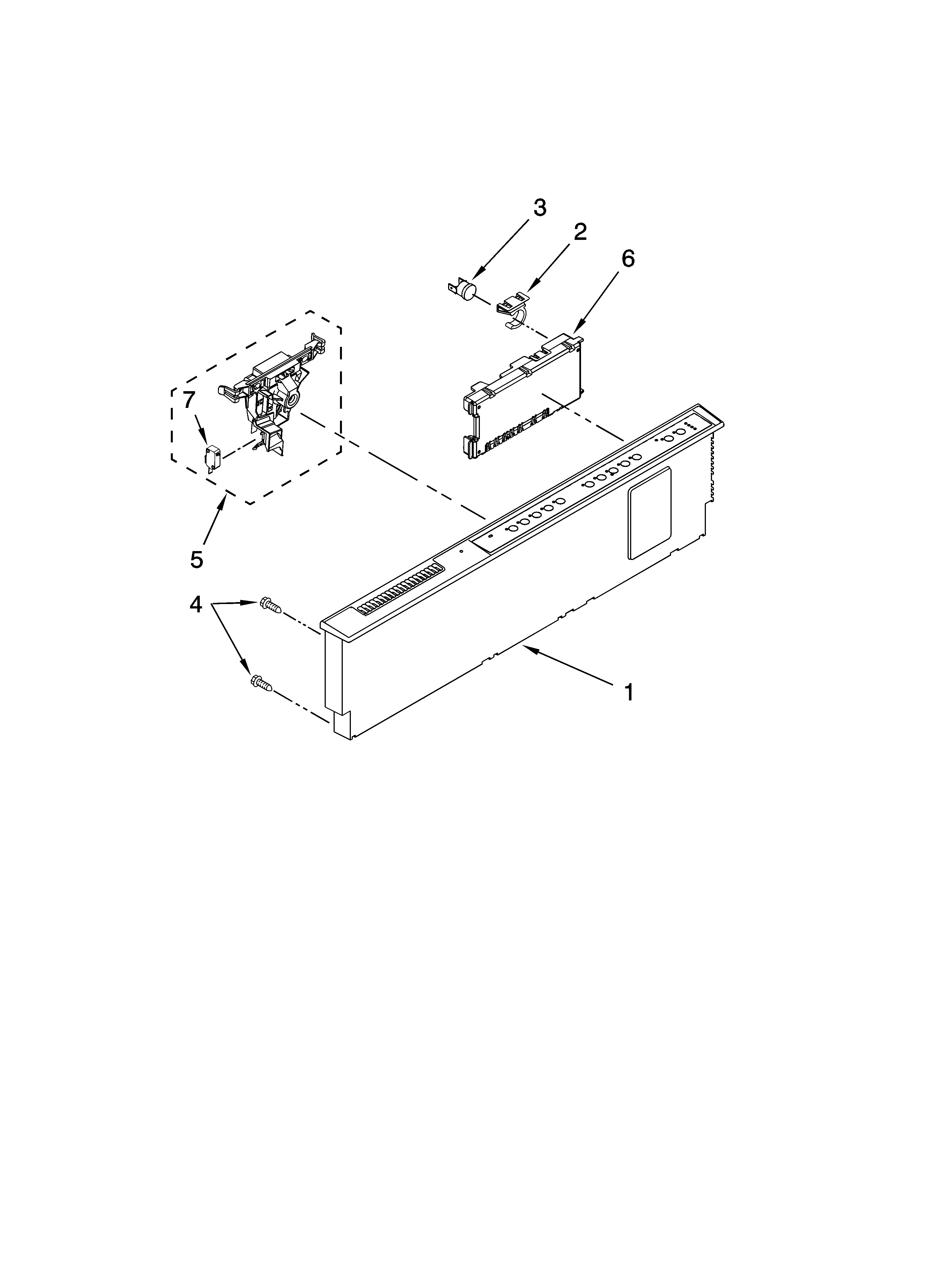 KitchenAid KUDE03FTBL1 control panel parts diagram