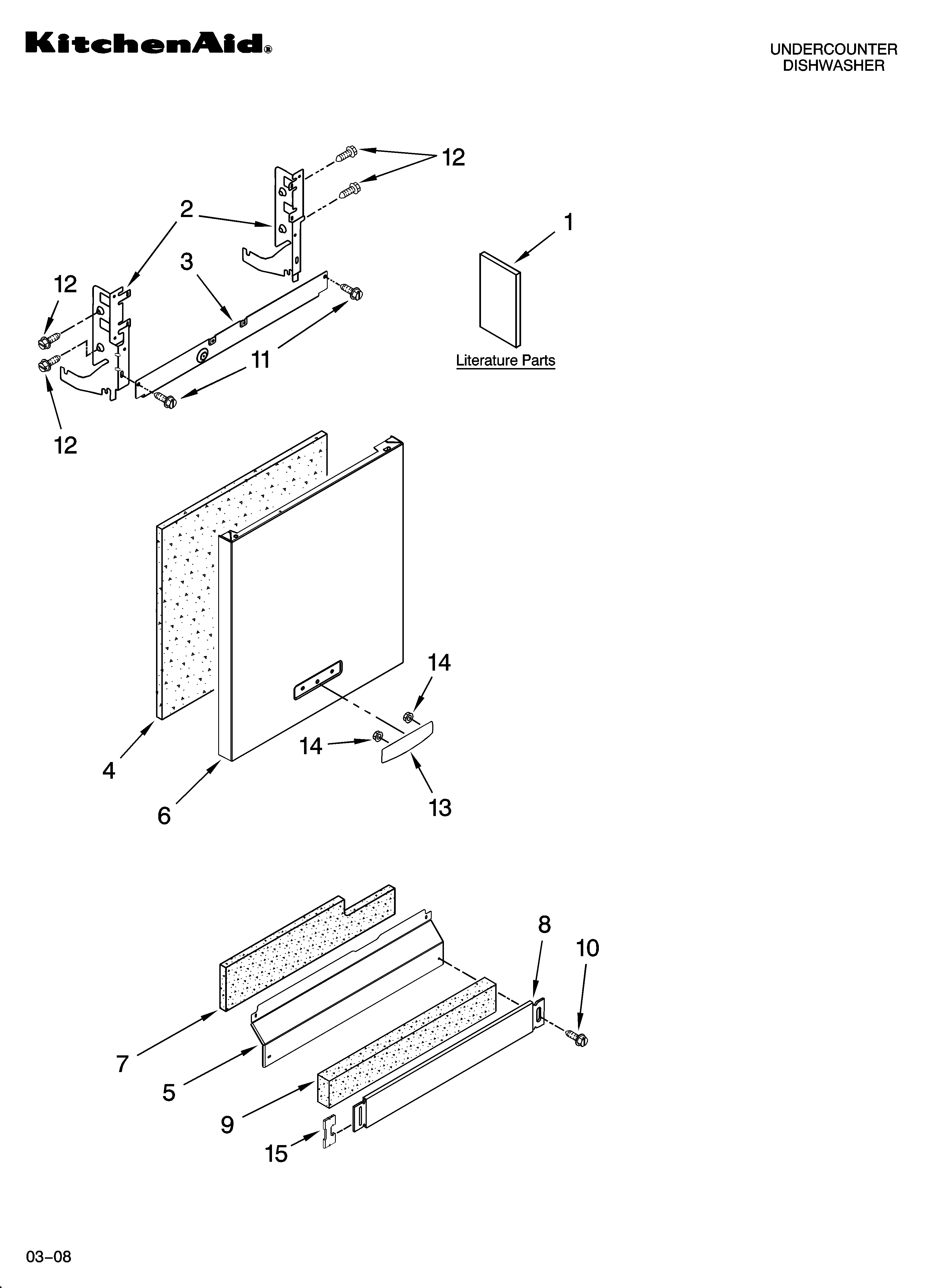 KitchenAid KUDK03ITBT3 door and panel parts diagram