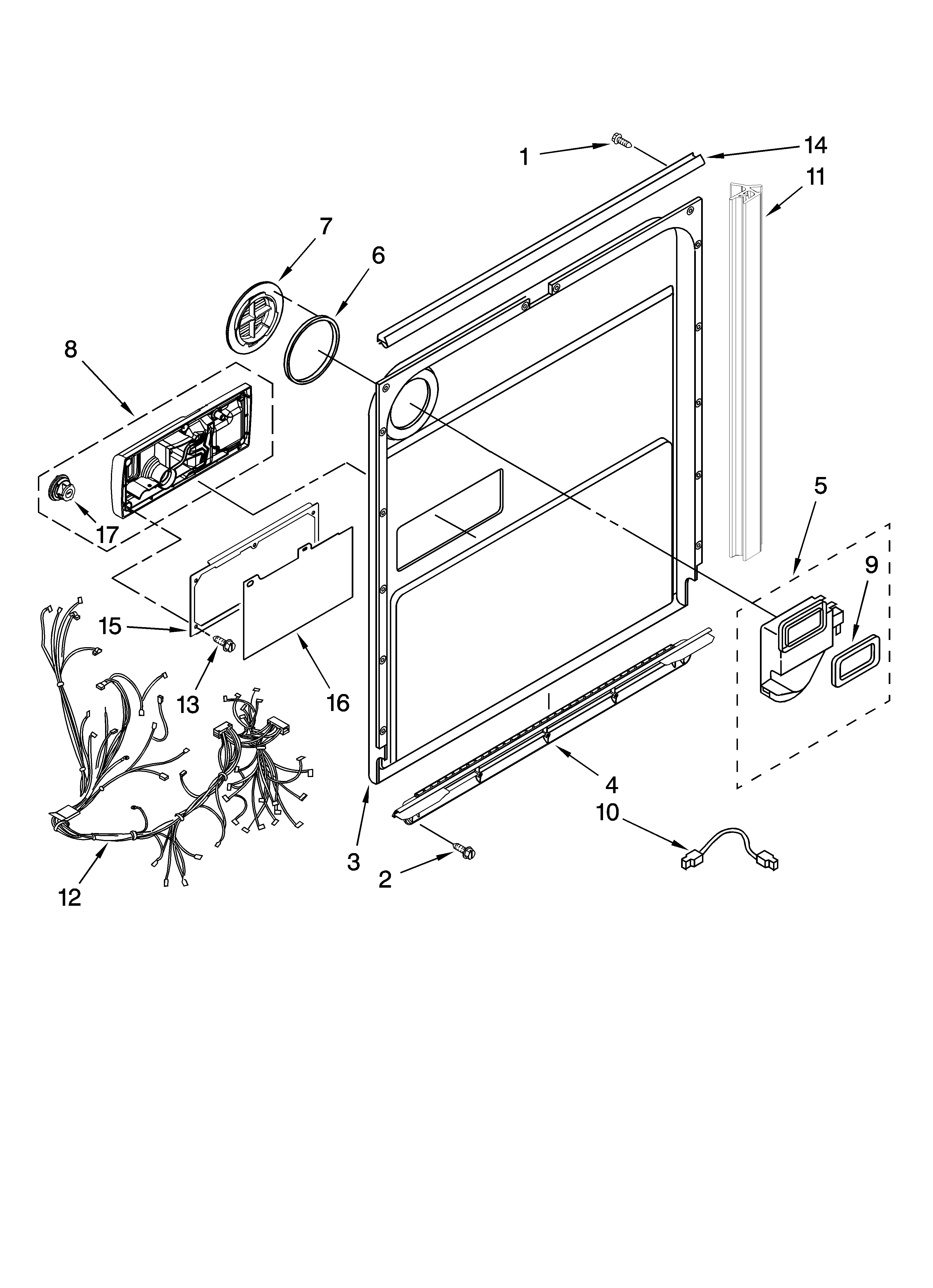 KitchenAid KUDK03ITBT3 door and latch parts diagram
