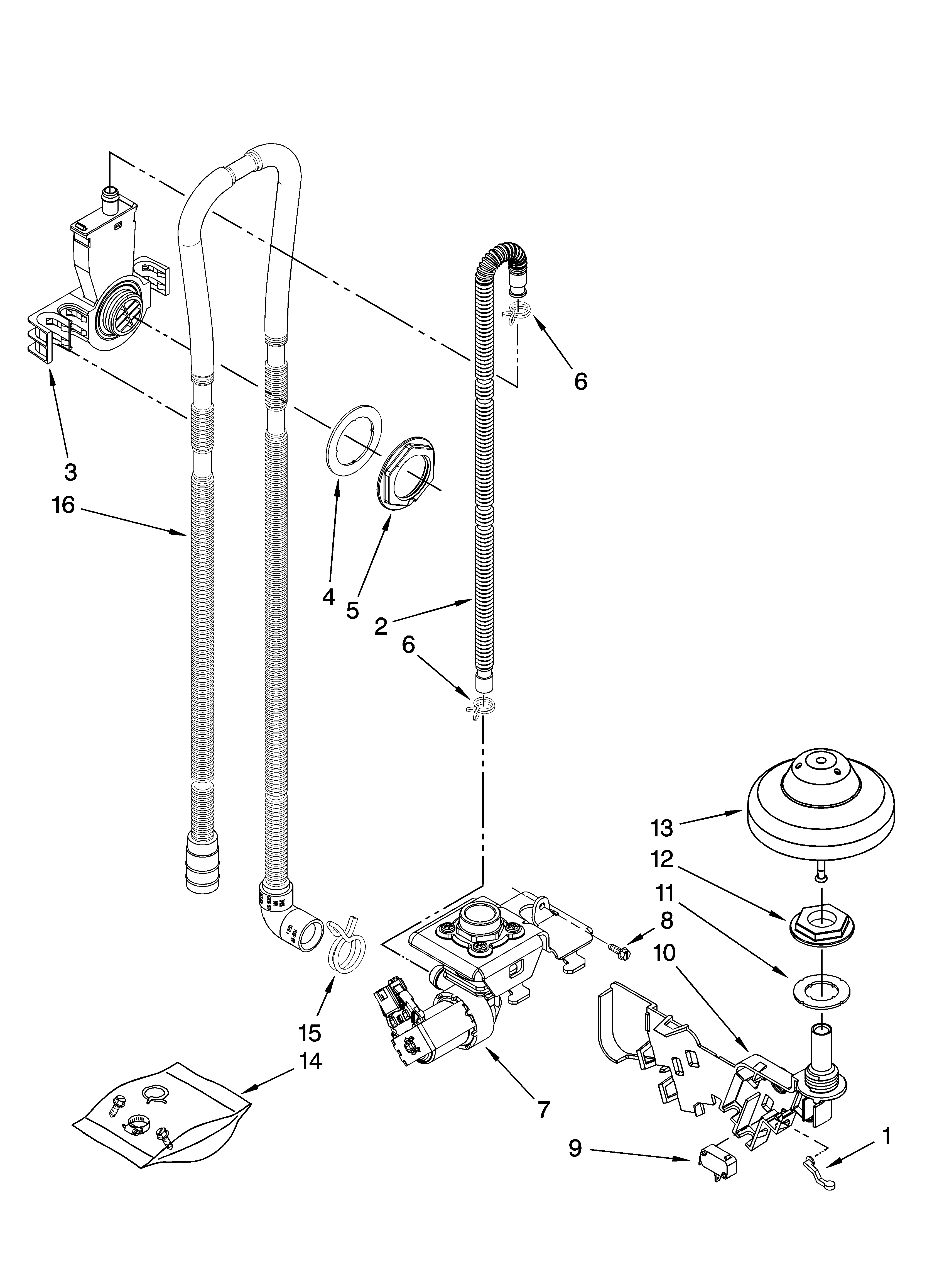 KitchenAid KUDK03ITBT3 fill and overfill parts diagram