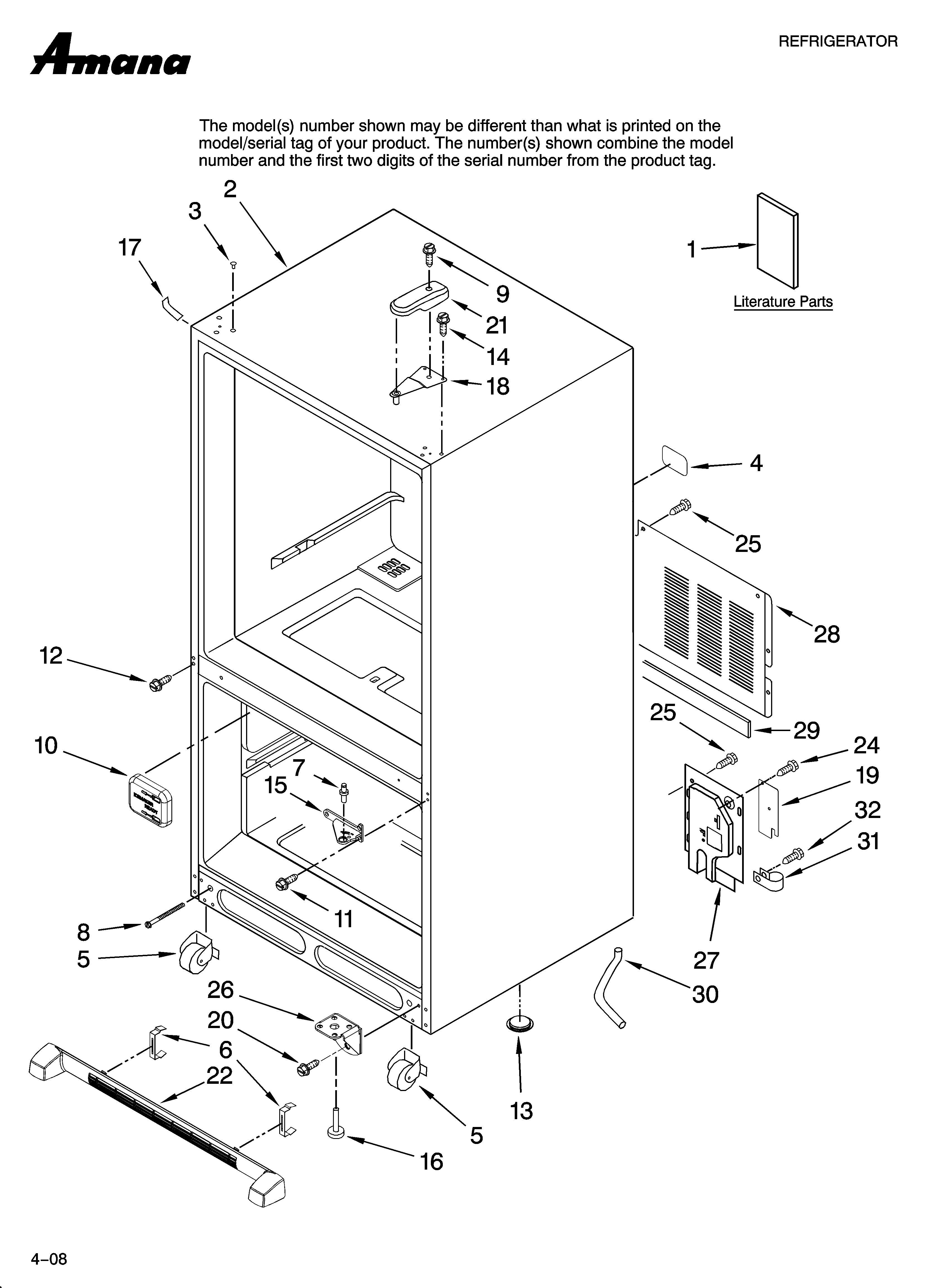 Amana ABB1922FEW11 cabinet parts diagram