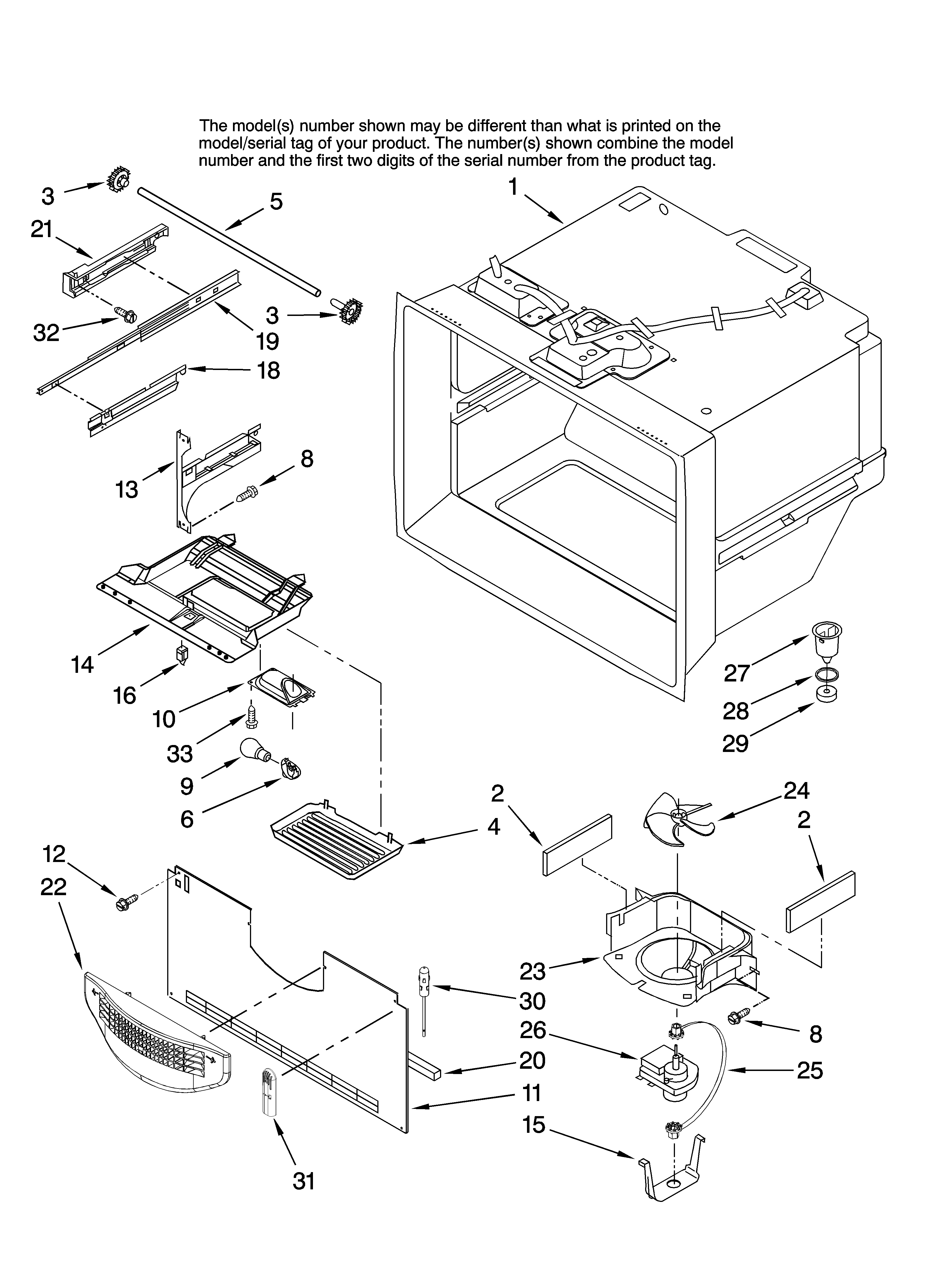 Amana ABB1922FEW11 freezer liner parts diagram