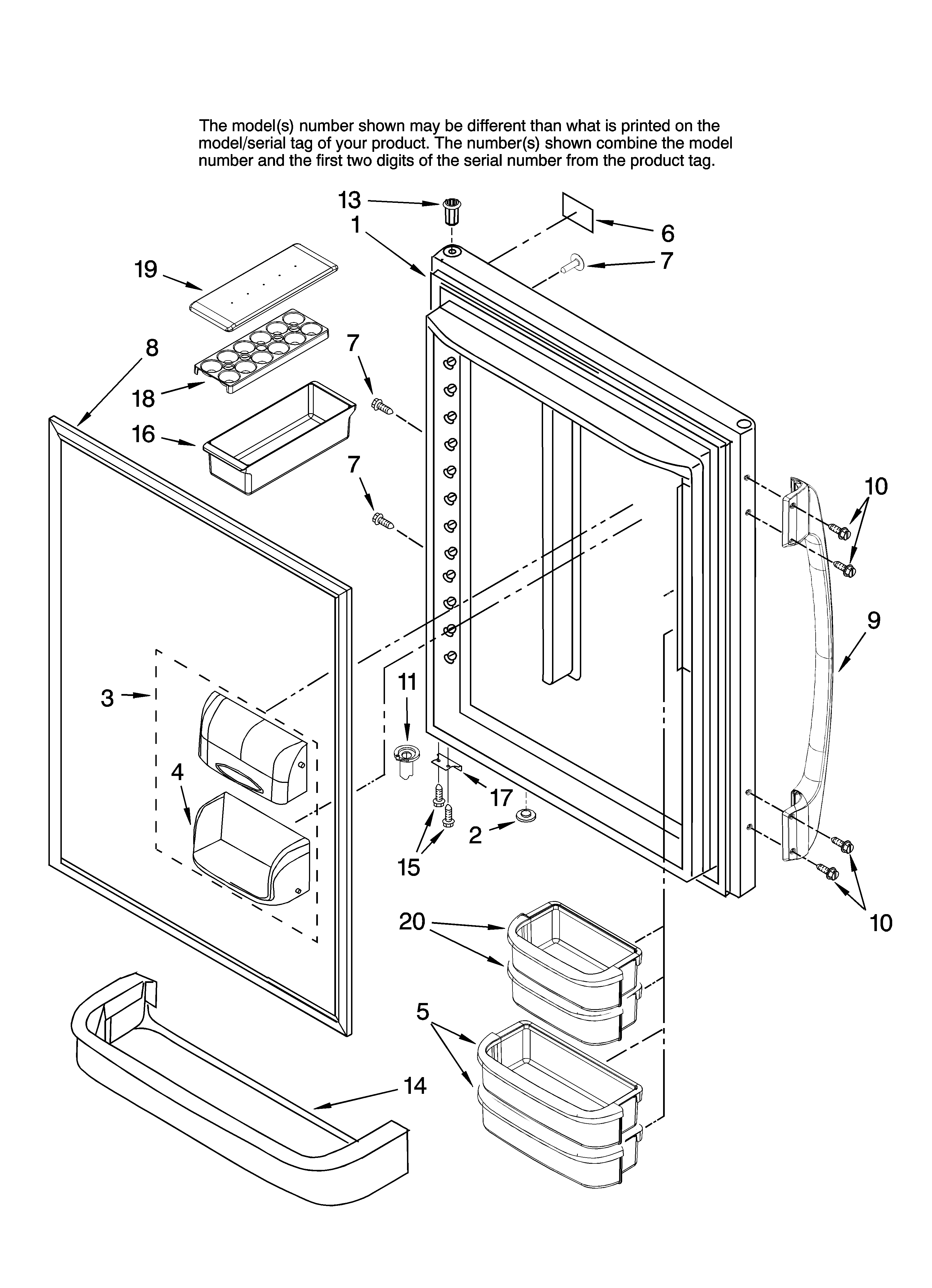 Amana ABB1922FEW11 refrigerator door parts diagram