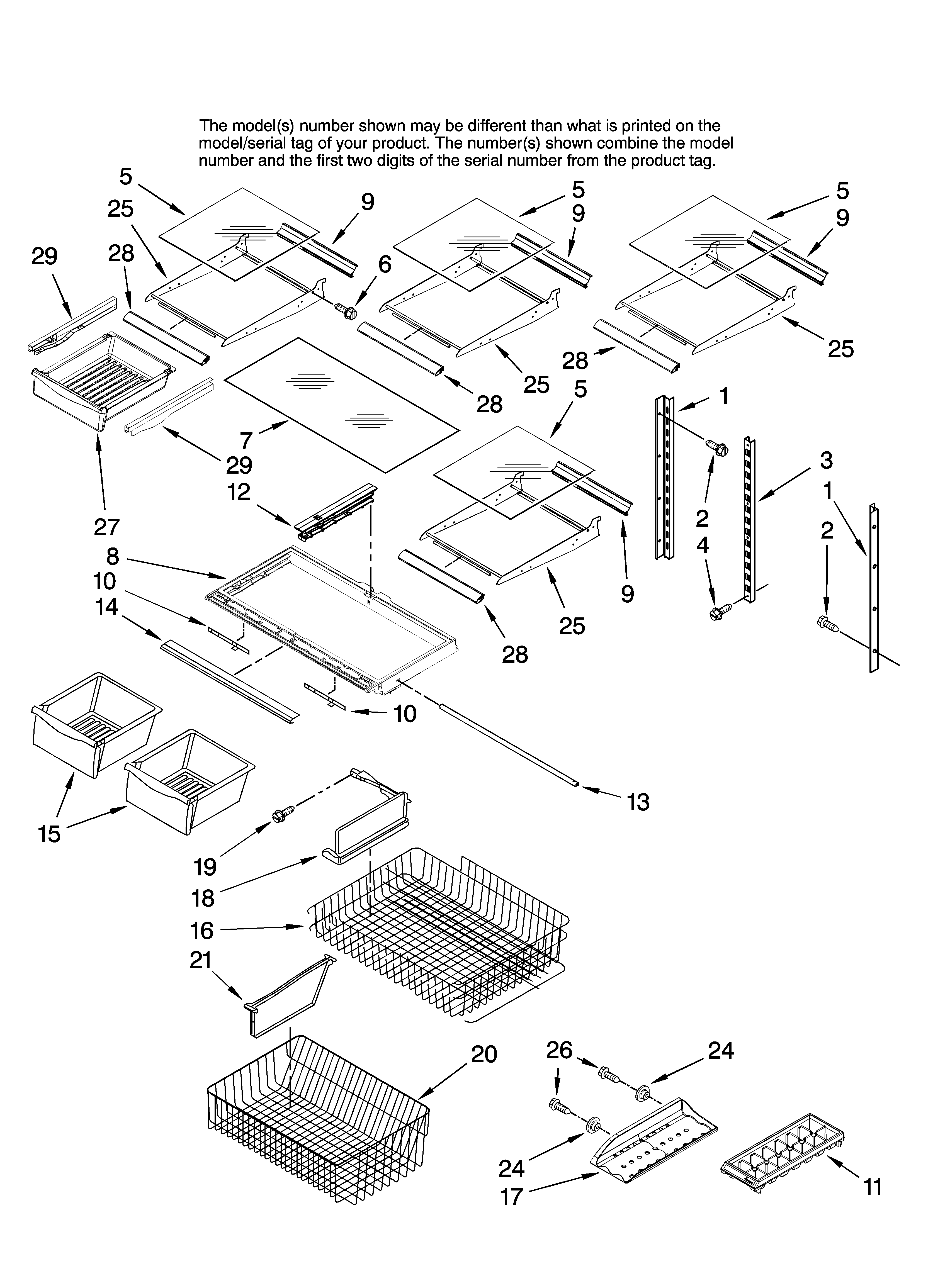 Amana ABB1922FEW11 shelf parts diagram