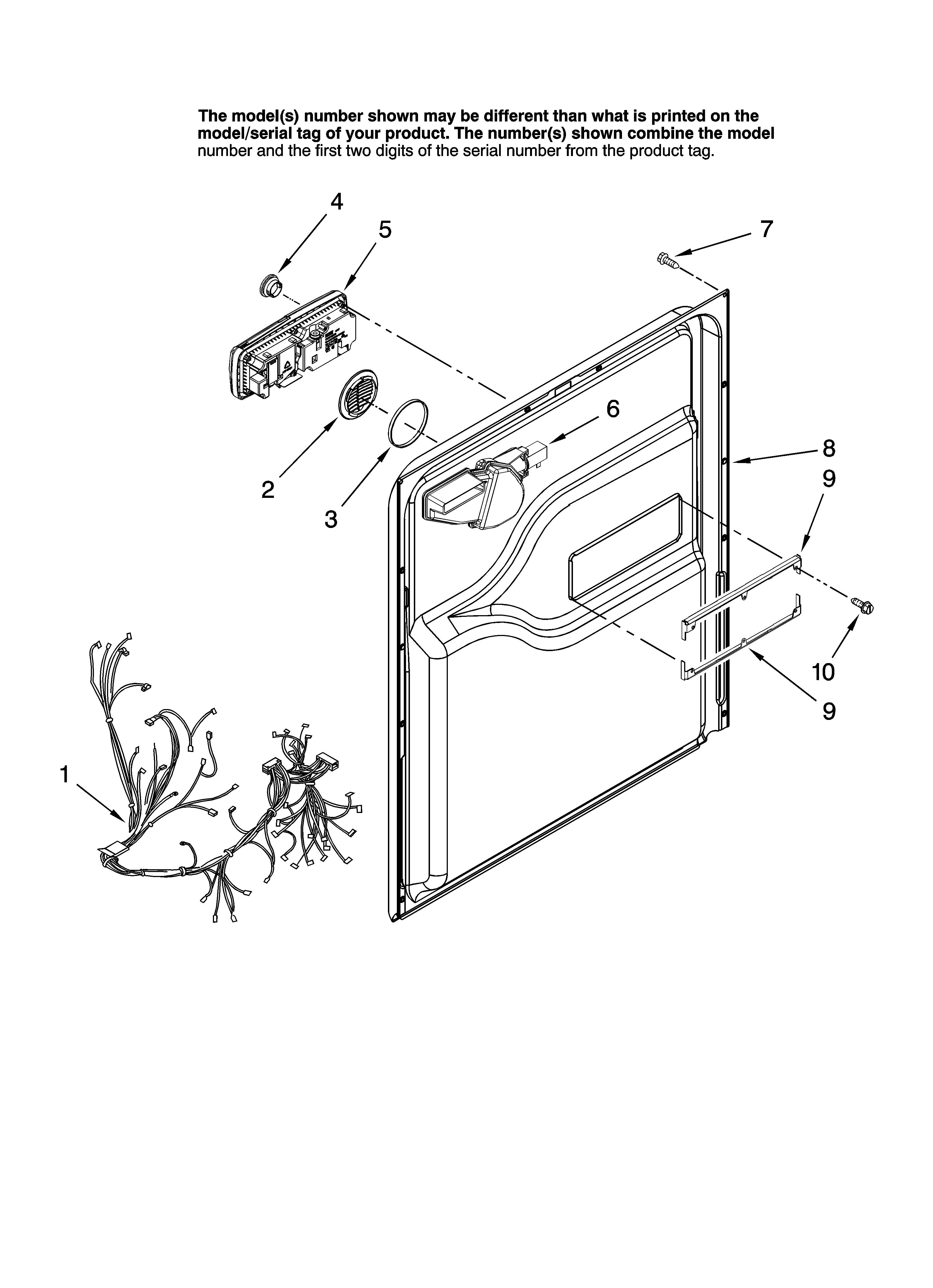 Amana ADB2500AWS37 door and latch parts diagram