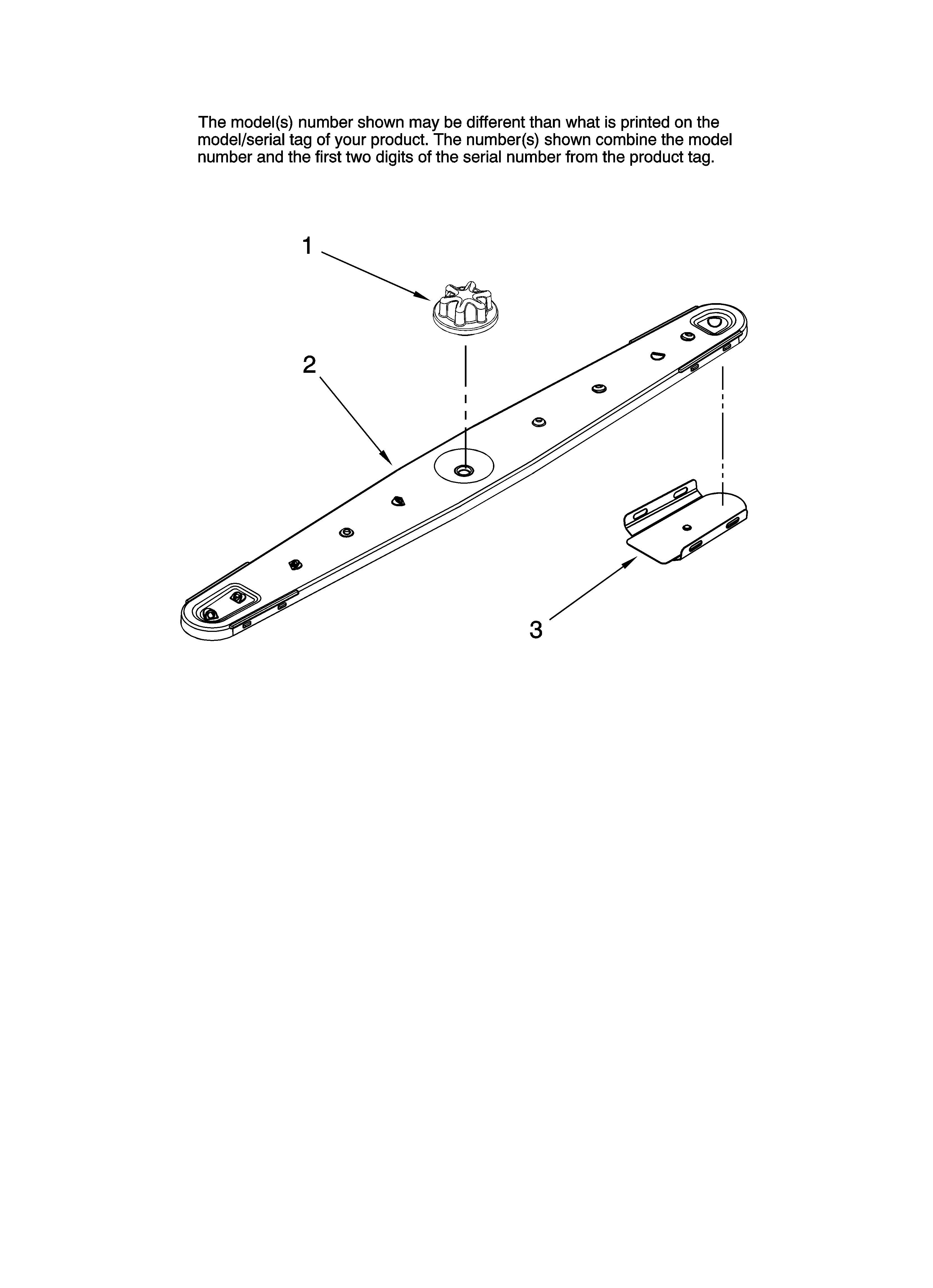 Jenn-Air JDB1250AWB10 lower washarm parts diagram