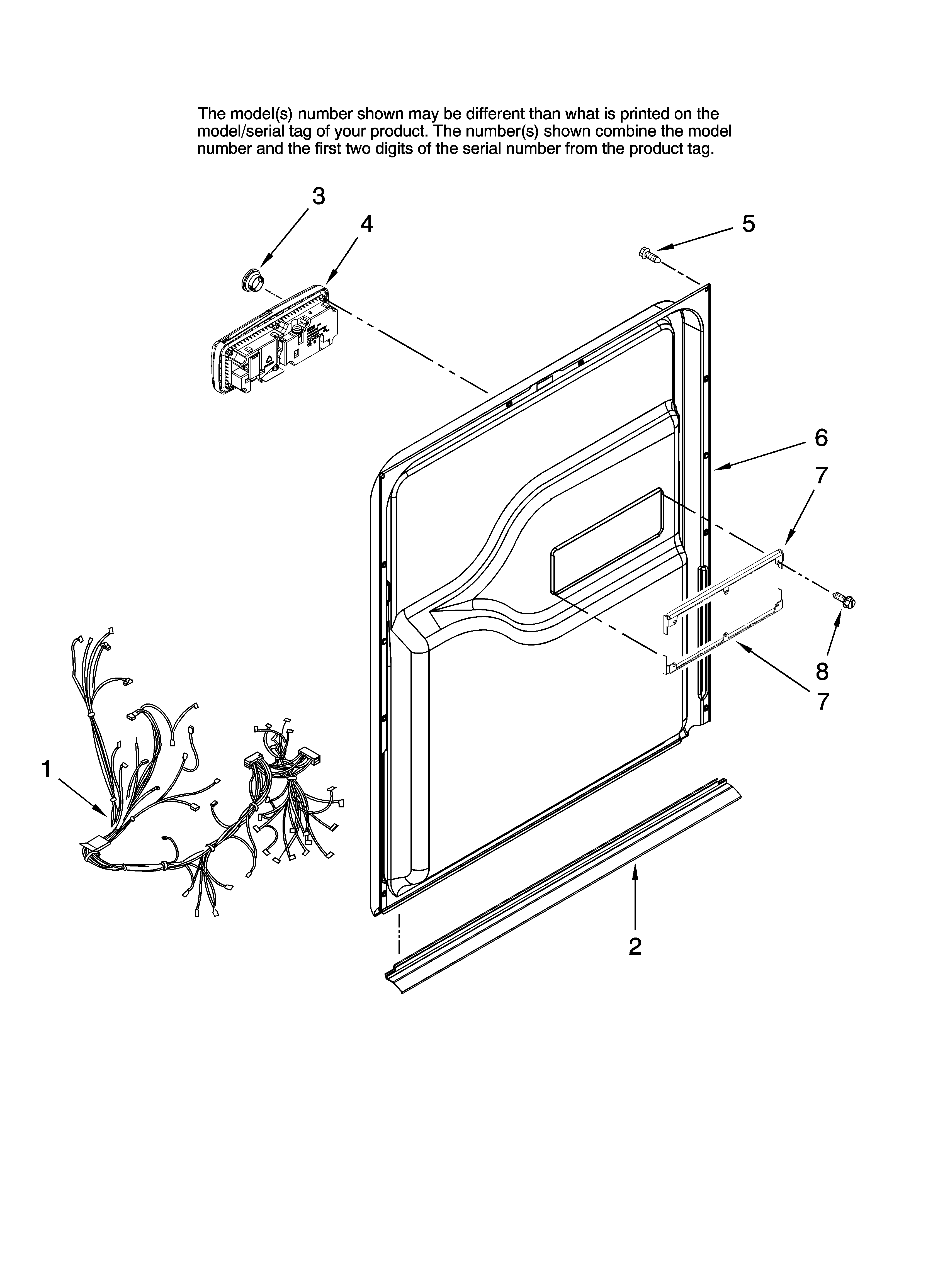 Maytag MDB8851AWB10 door and latch parts diagram