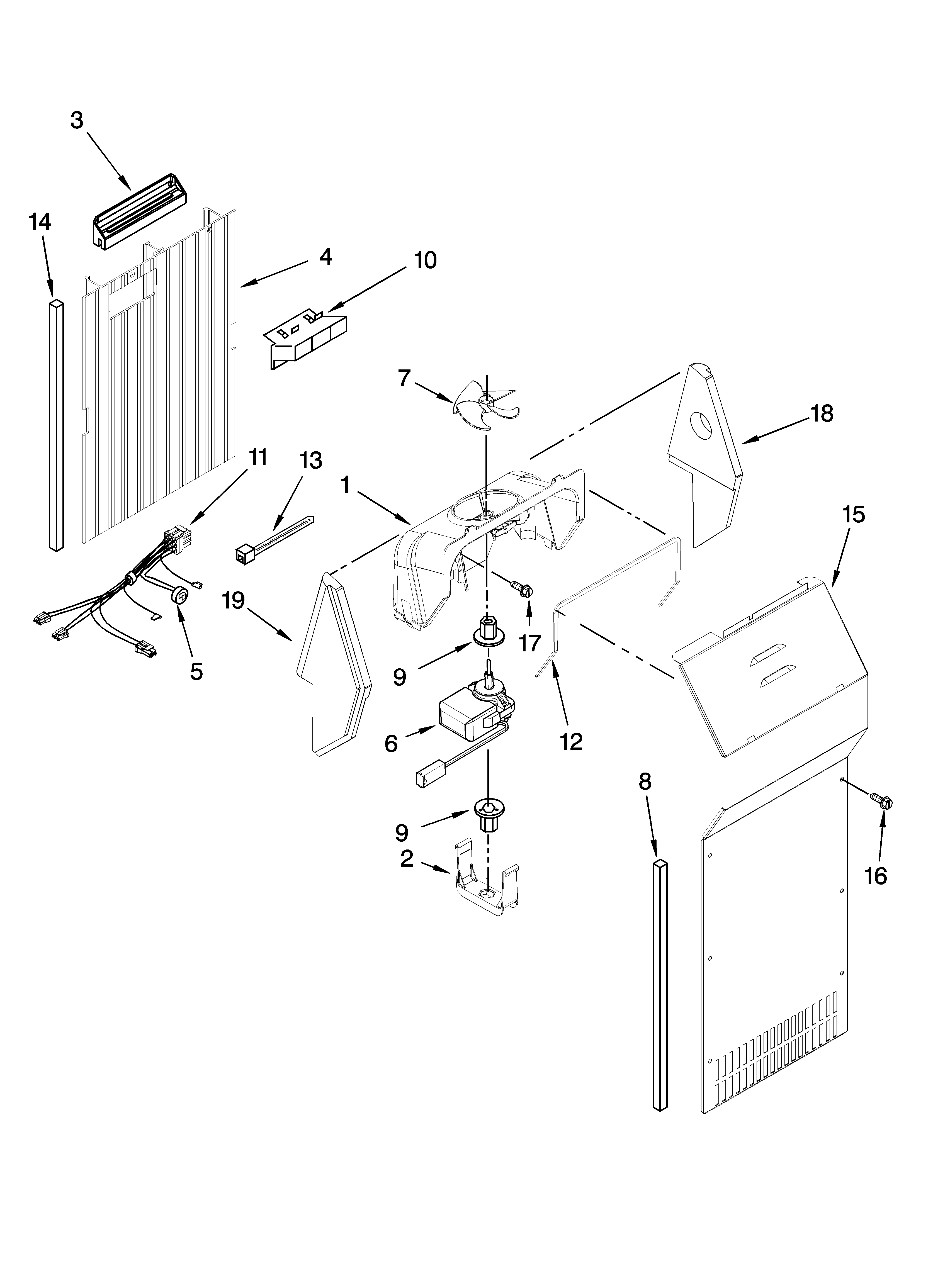 Whirlpool 5VGS3SHGKQ06 air flow parts diagram