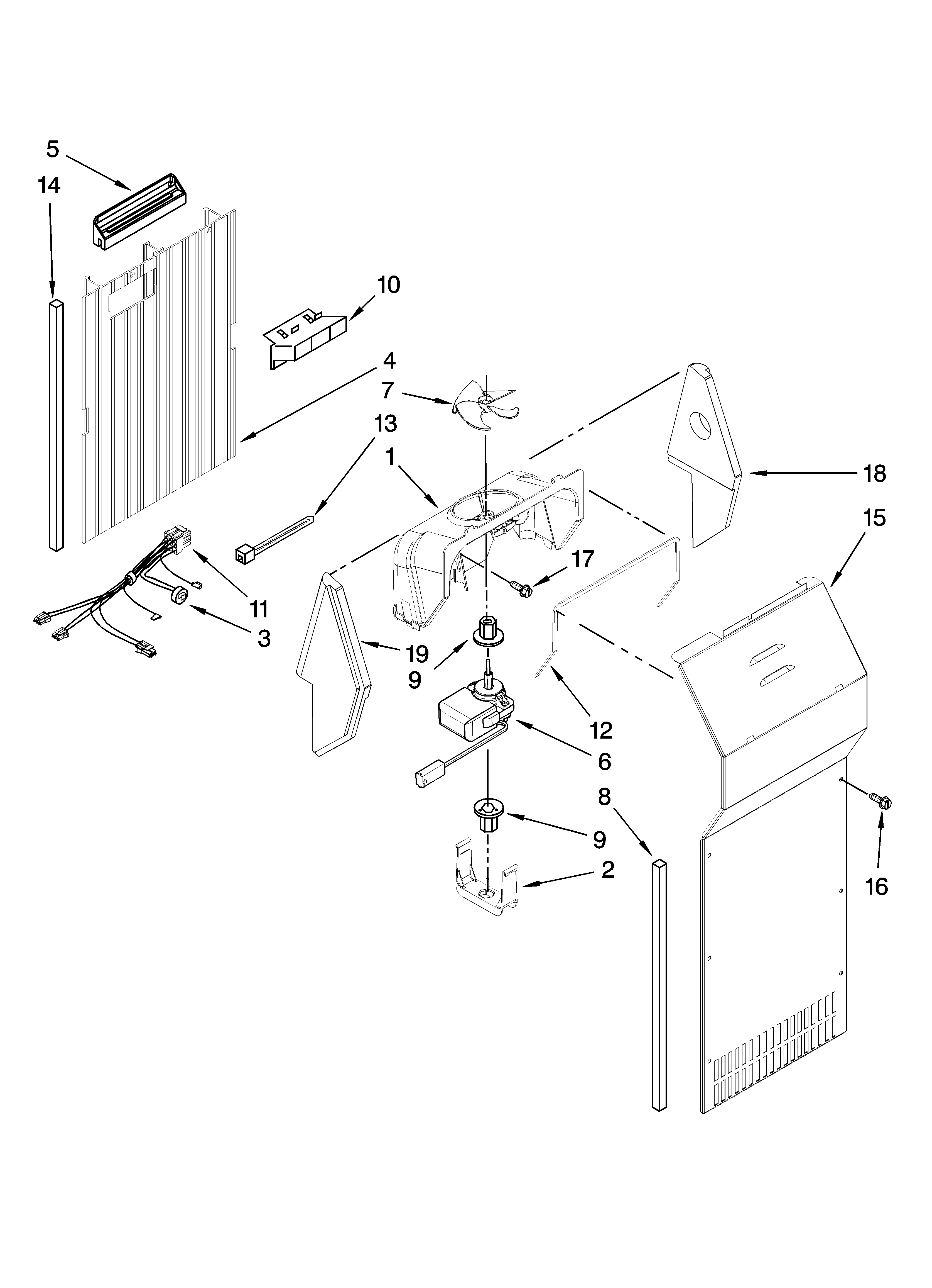 Whirlpool ED2FHEXSB05 air flow parts diagram