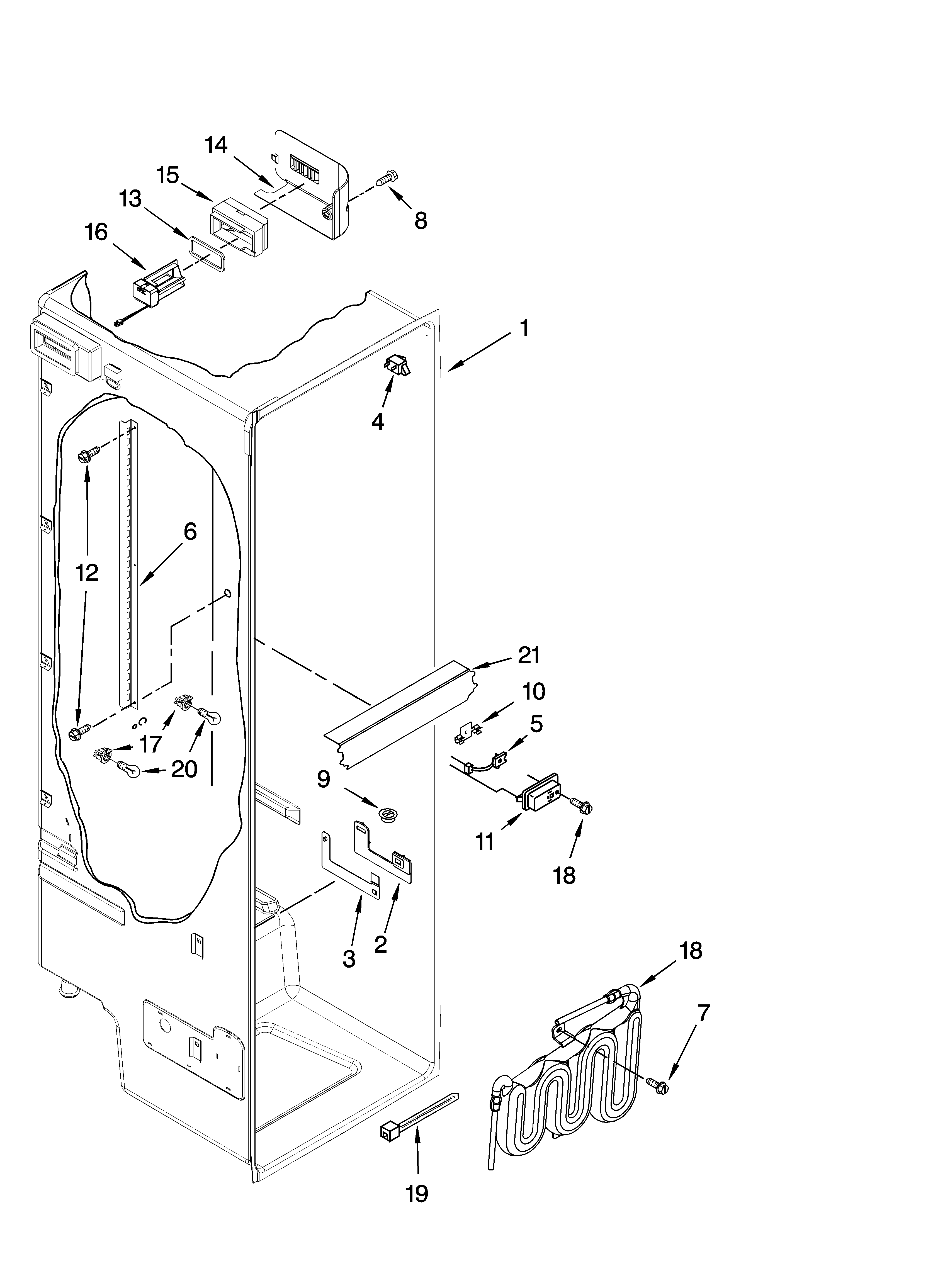 Whirlpool GC5NHAXVS00 refrigerator liner parts diagram