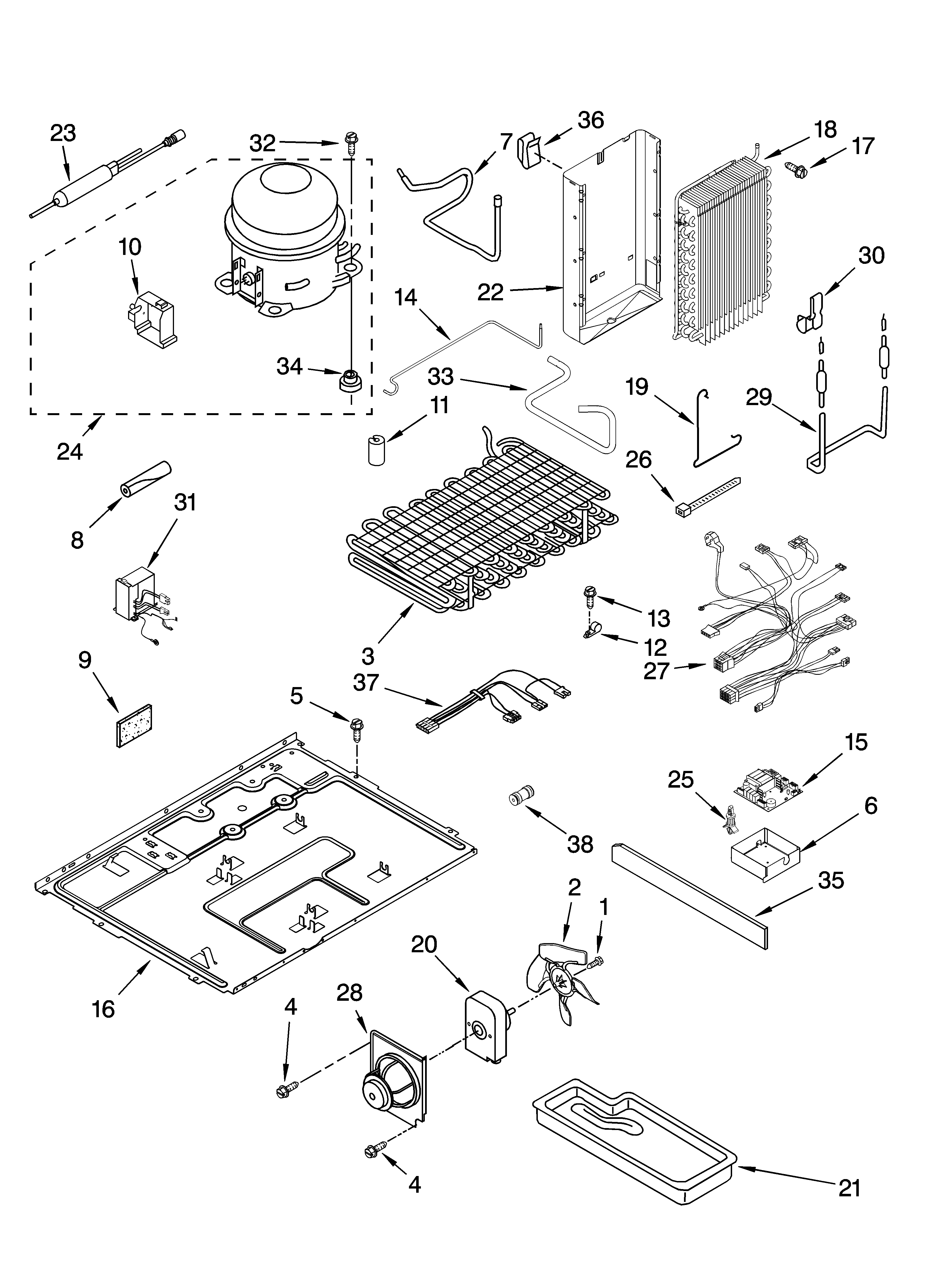 Whirlpool GC5NHAXVS00 unit parts diagram