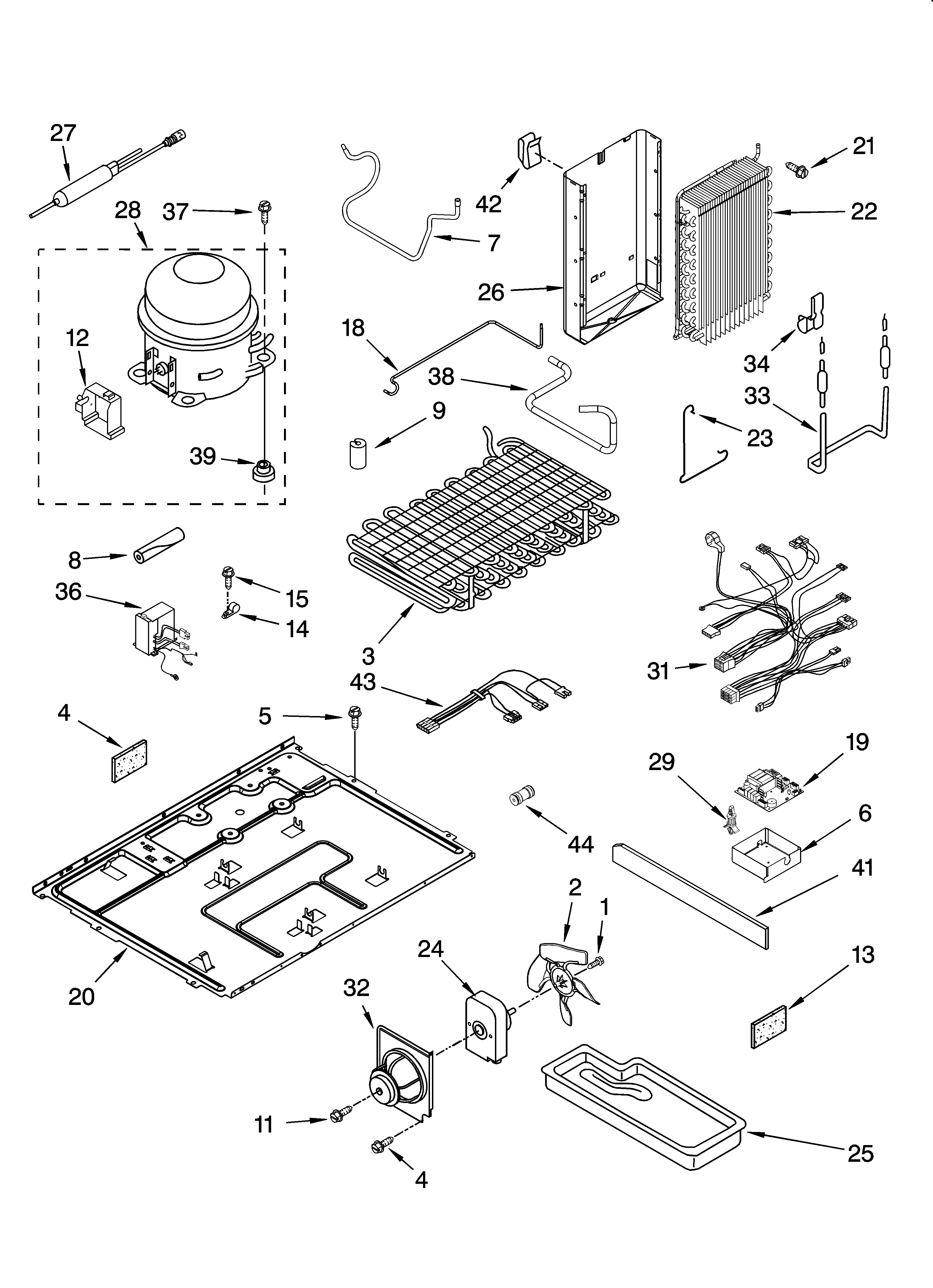 KitchenAid KSCS25FVBL00 unit parts diagram