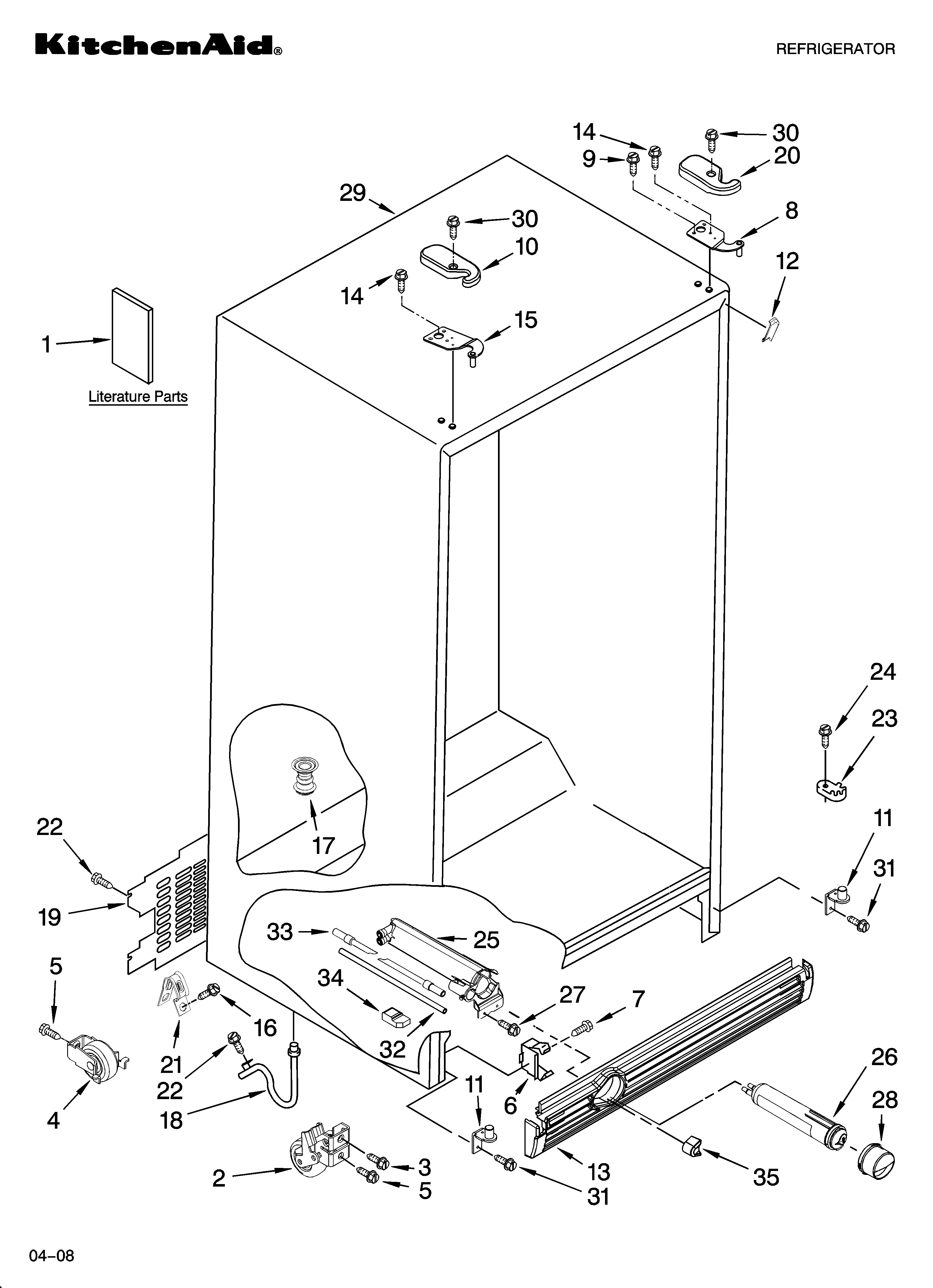 KitchenAid KSRK25FVMS00 cabinet parts diagram