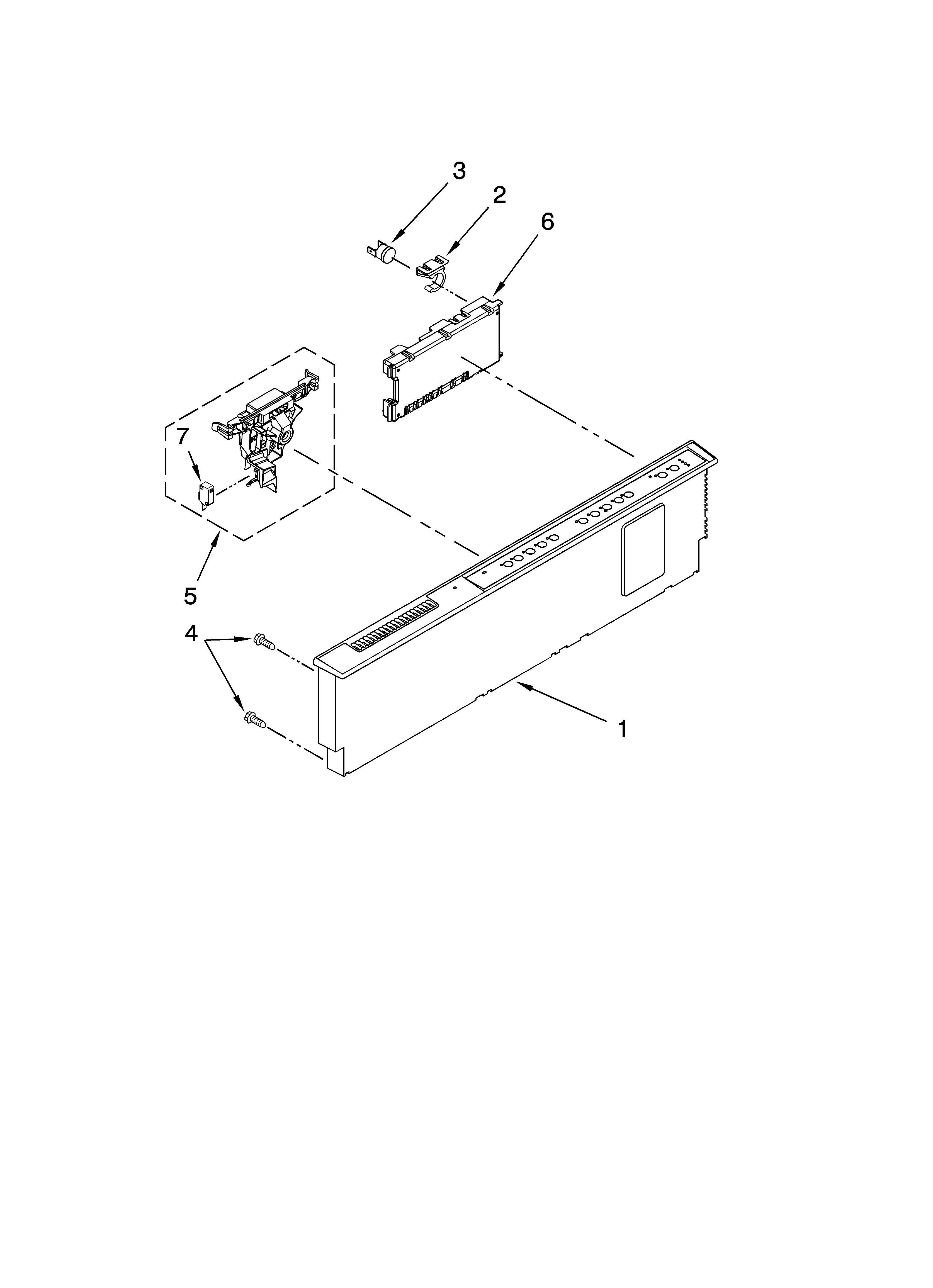 KitchenAid KUDU03FTWH3 control panel parts diagram