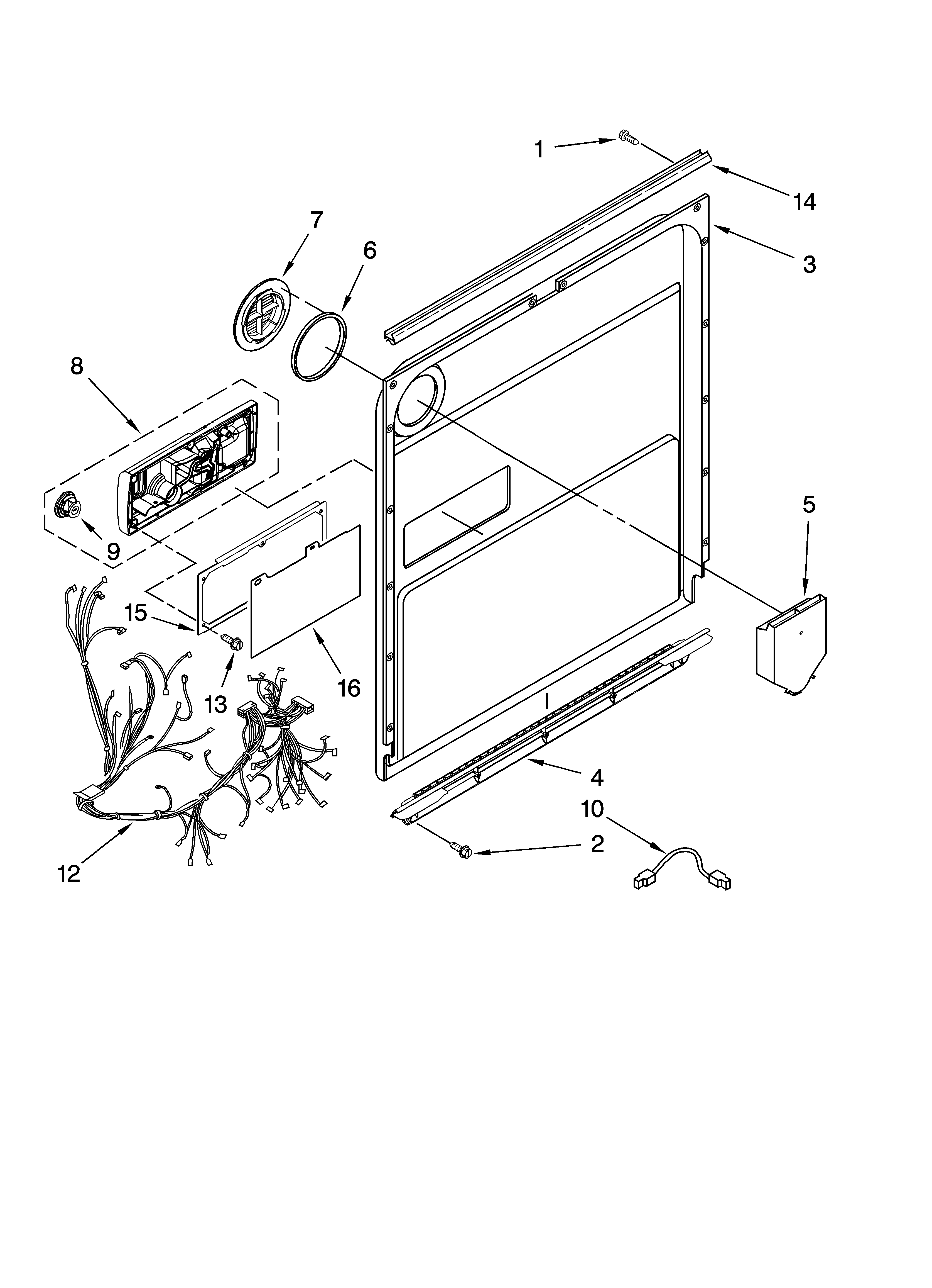 KitchenAid KUDU03FTWH3 door and latch parts diagram