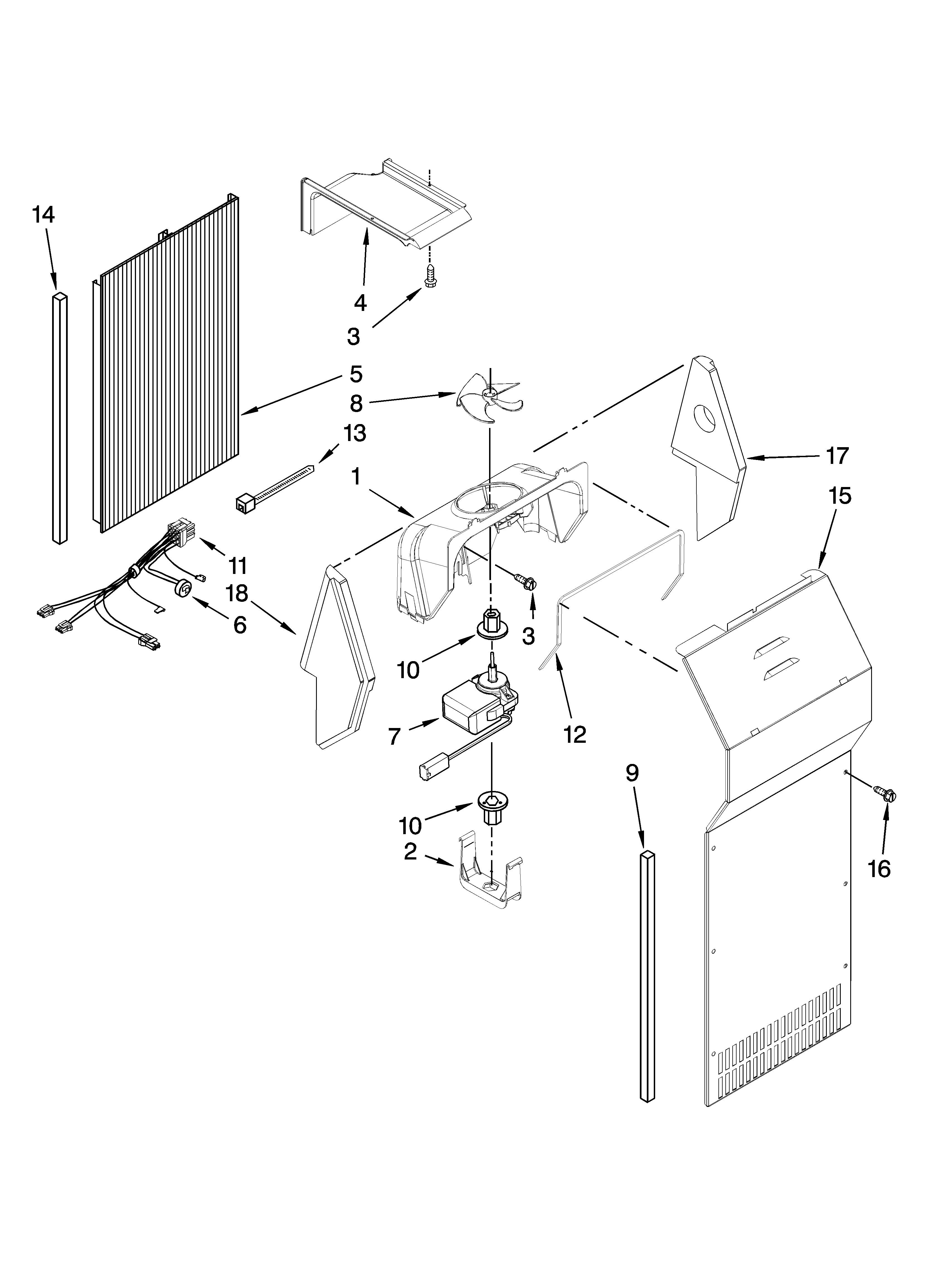 Whirlpool ED5JHAXTB02 air flow parts diagram