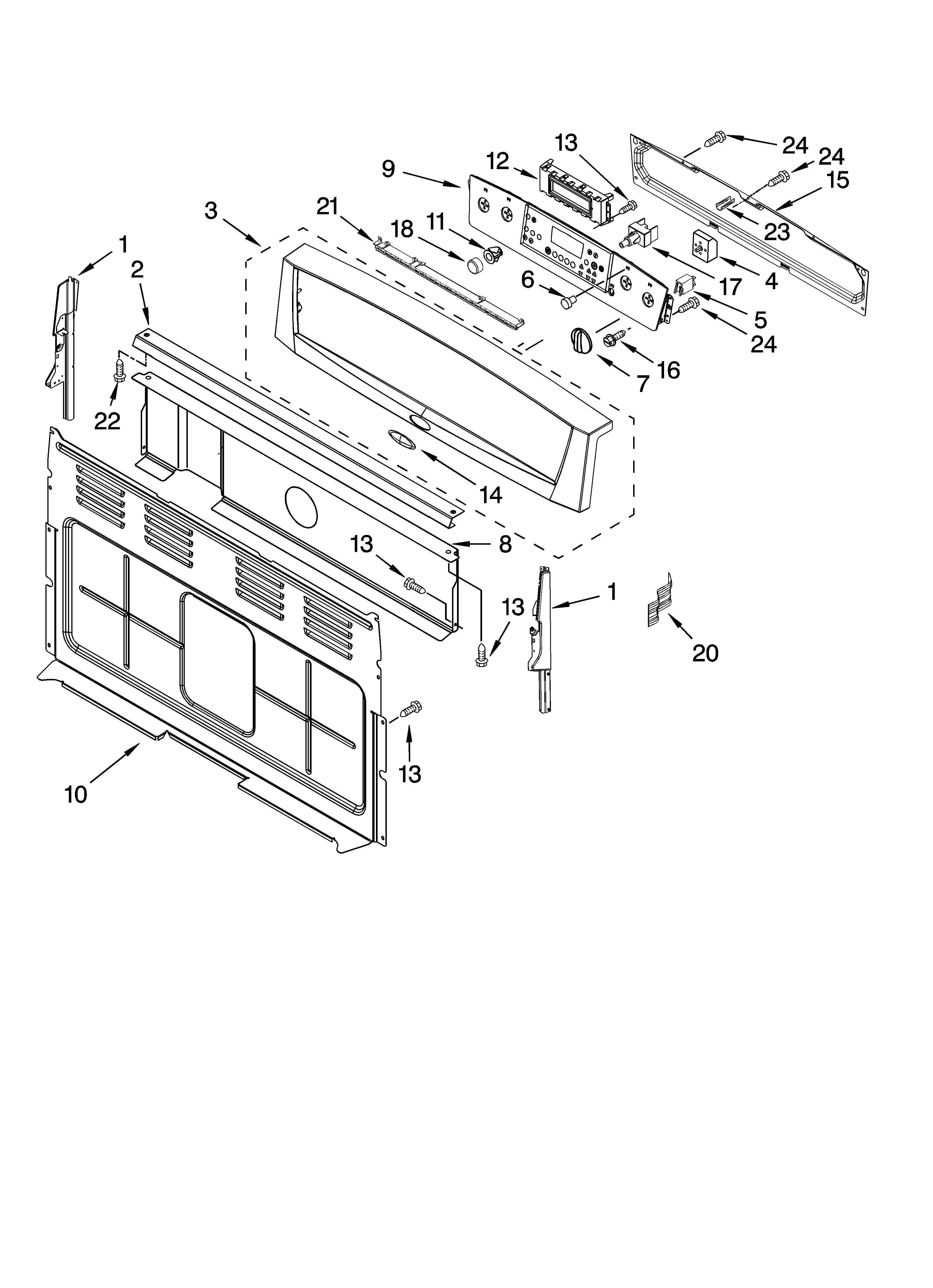 Whirlpool GR673LXSB2 control panel parts diagram