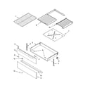 Whirlpool GR673LXSB2 drawer & broiler parts diagram