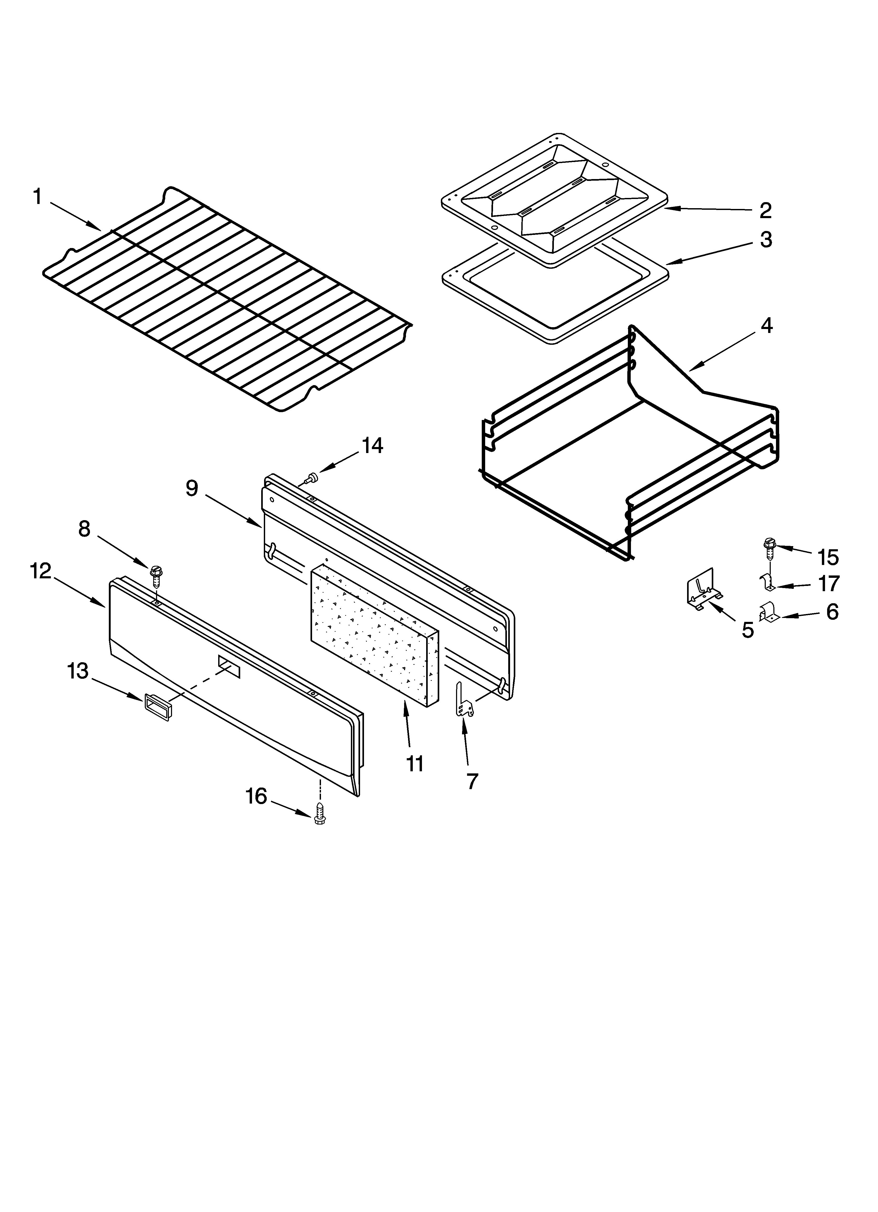 Whirlpool SF111PXSQ2 oven & broiler parts diagram