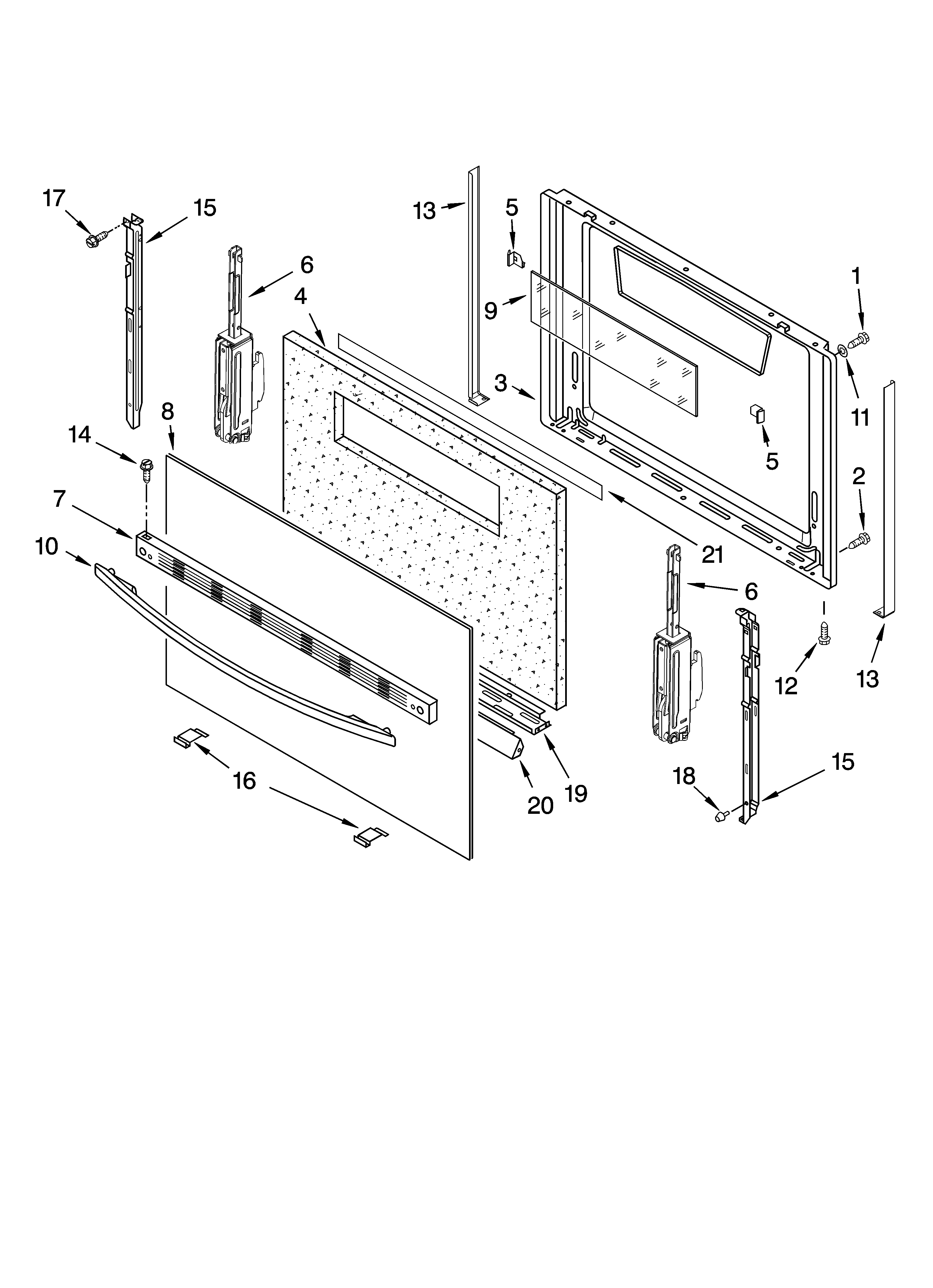 Whirlpool SF111PXSQ2 door parts, optional parts (not included) diagram