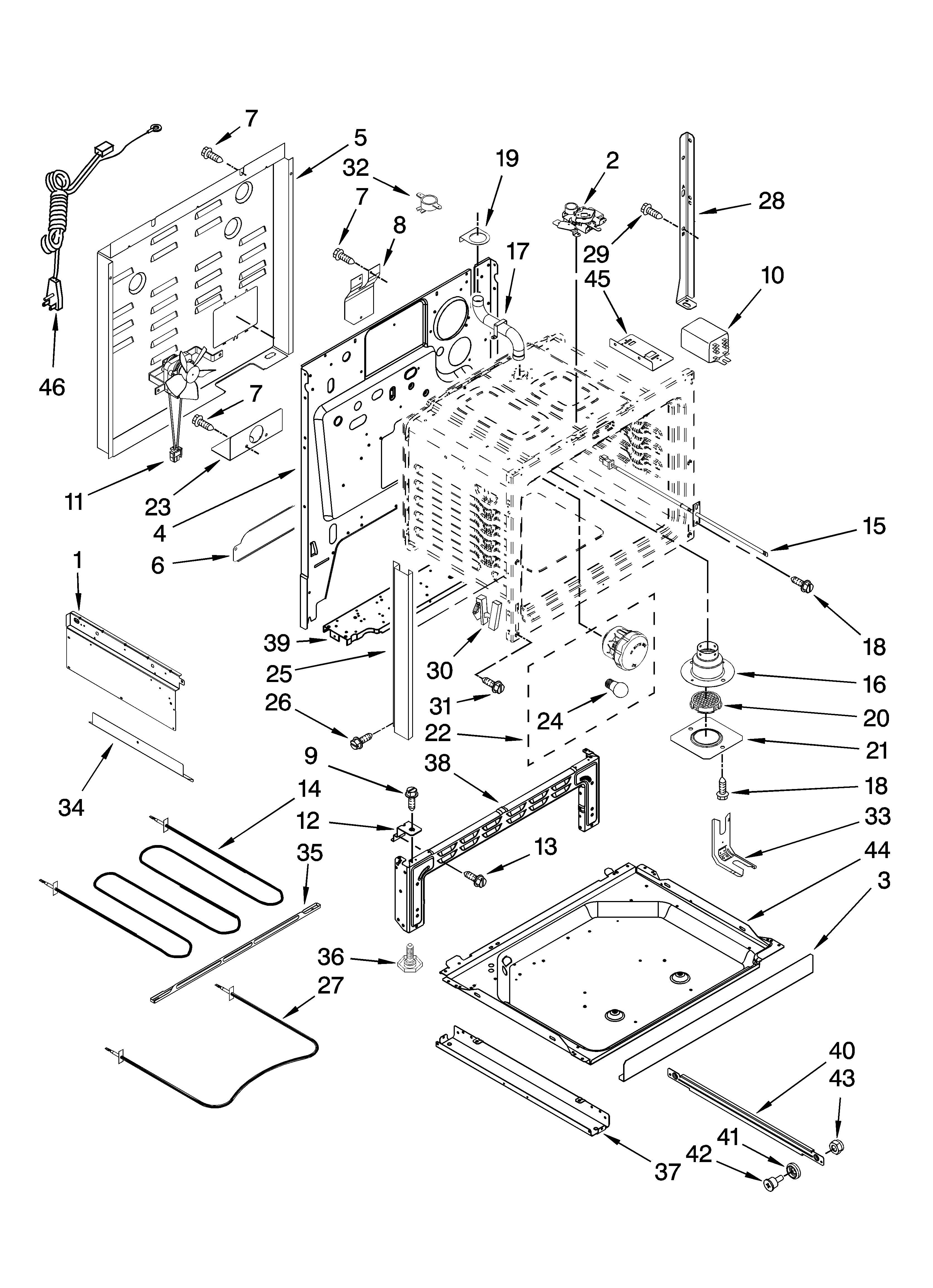 Whirlpool YGY397LXUB0 chassis parts diagram
