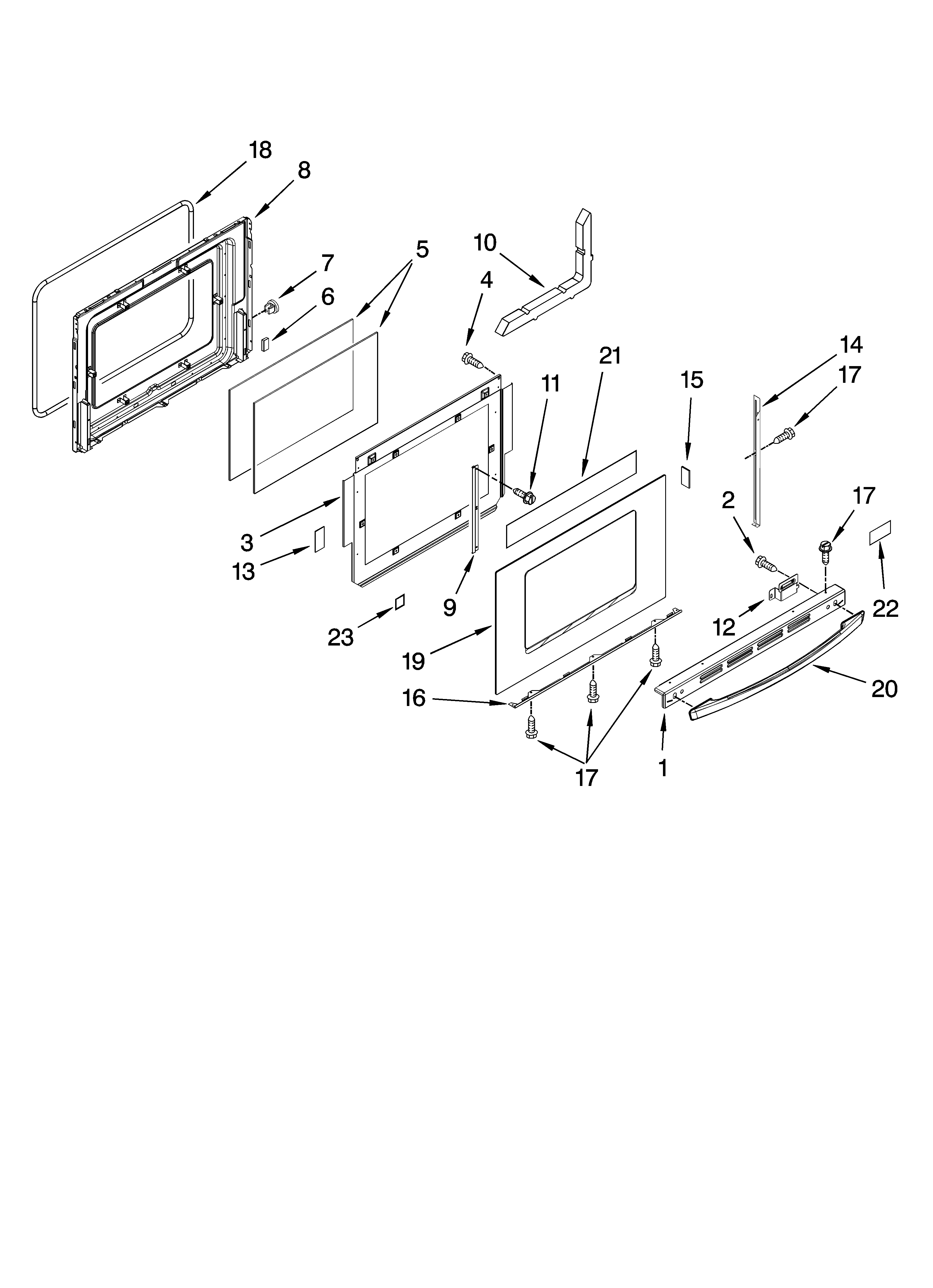 Whirlpool YGY397LXUB0 door parts diagram