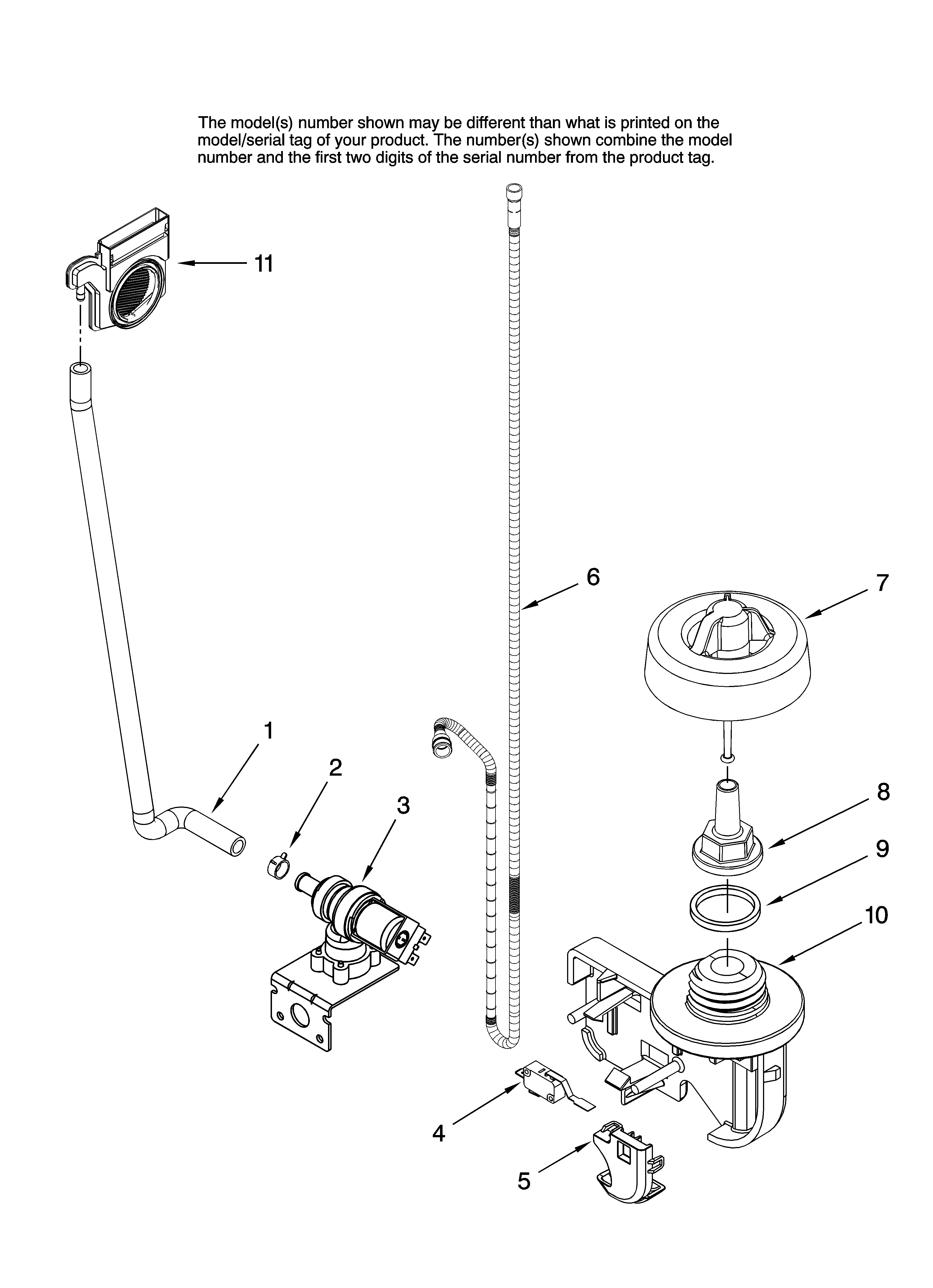 Amana ADB3500AWW36 fill and overfill parts diagram