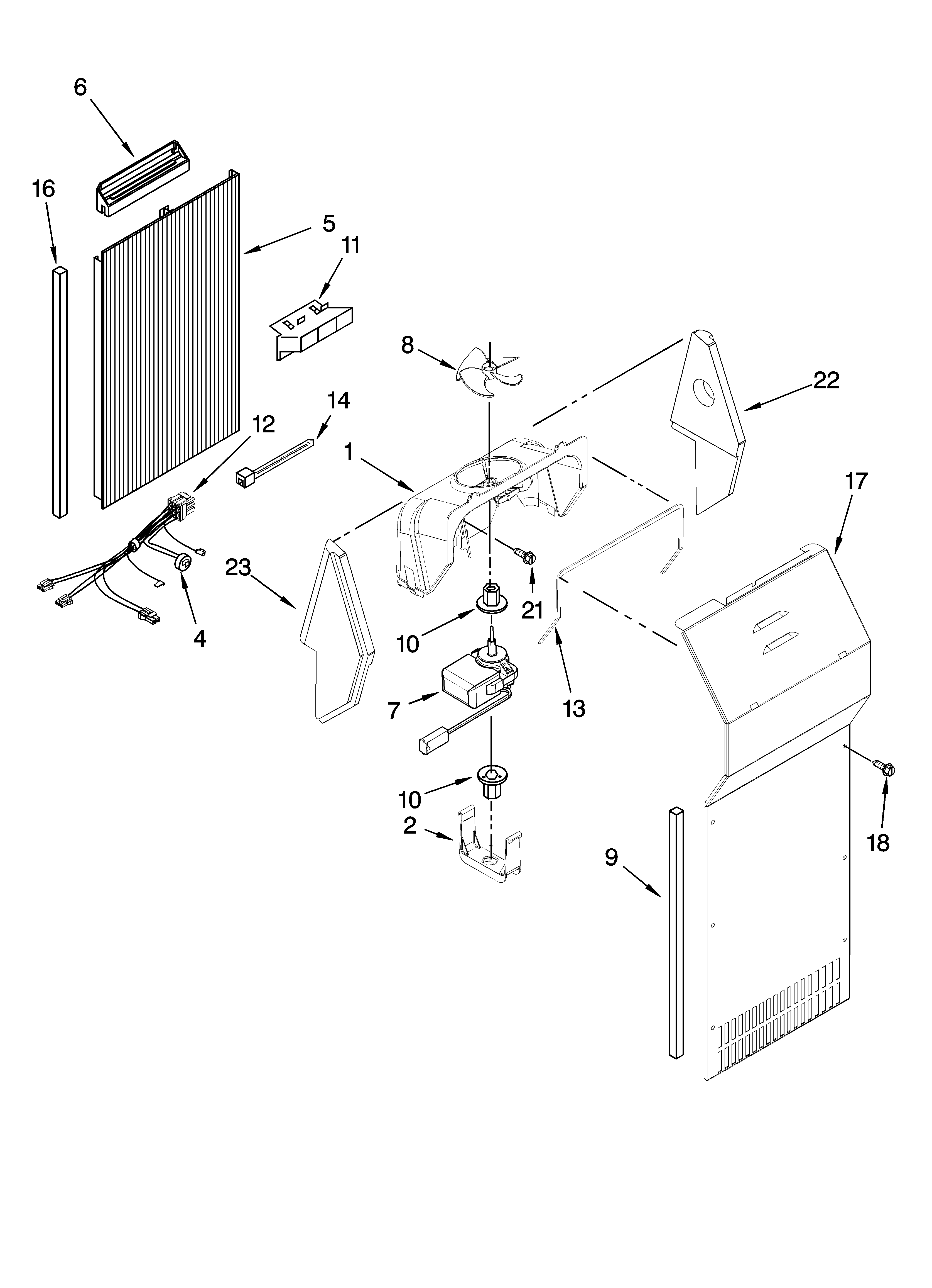 Whirlpool 6GD22DCXHW07 air flow parts diagram