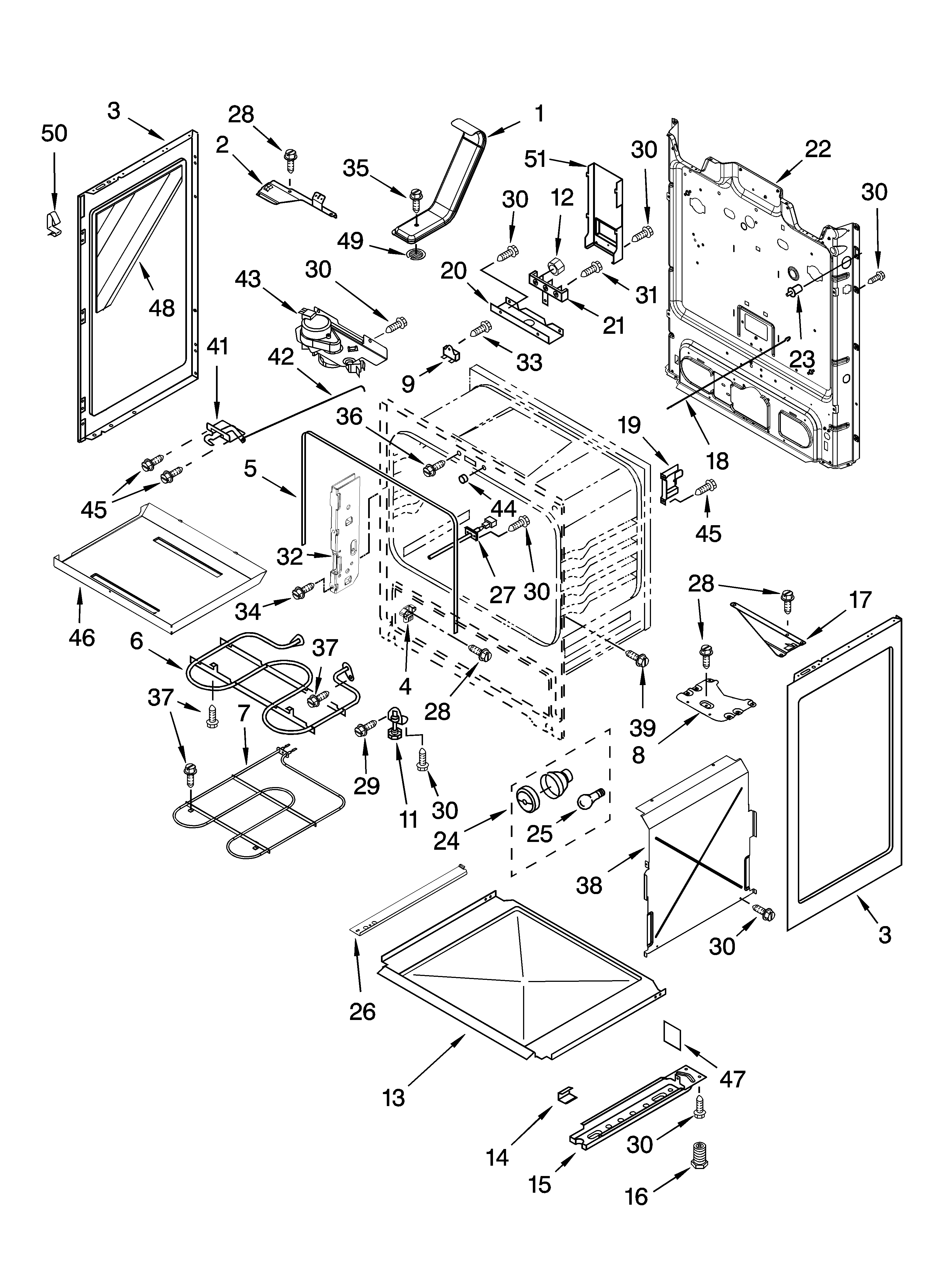 Whirlpool GERP4120SS2 chassis parts diagram