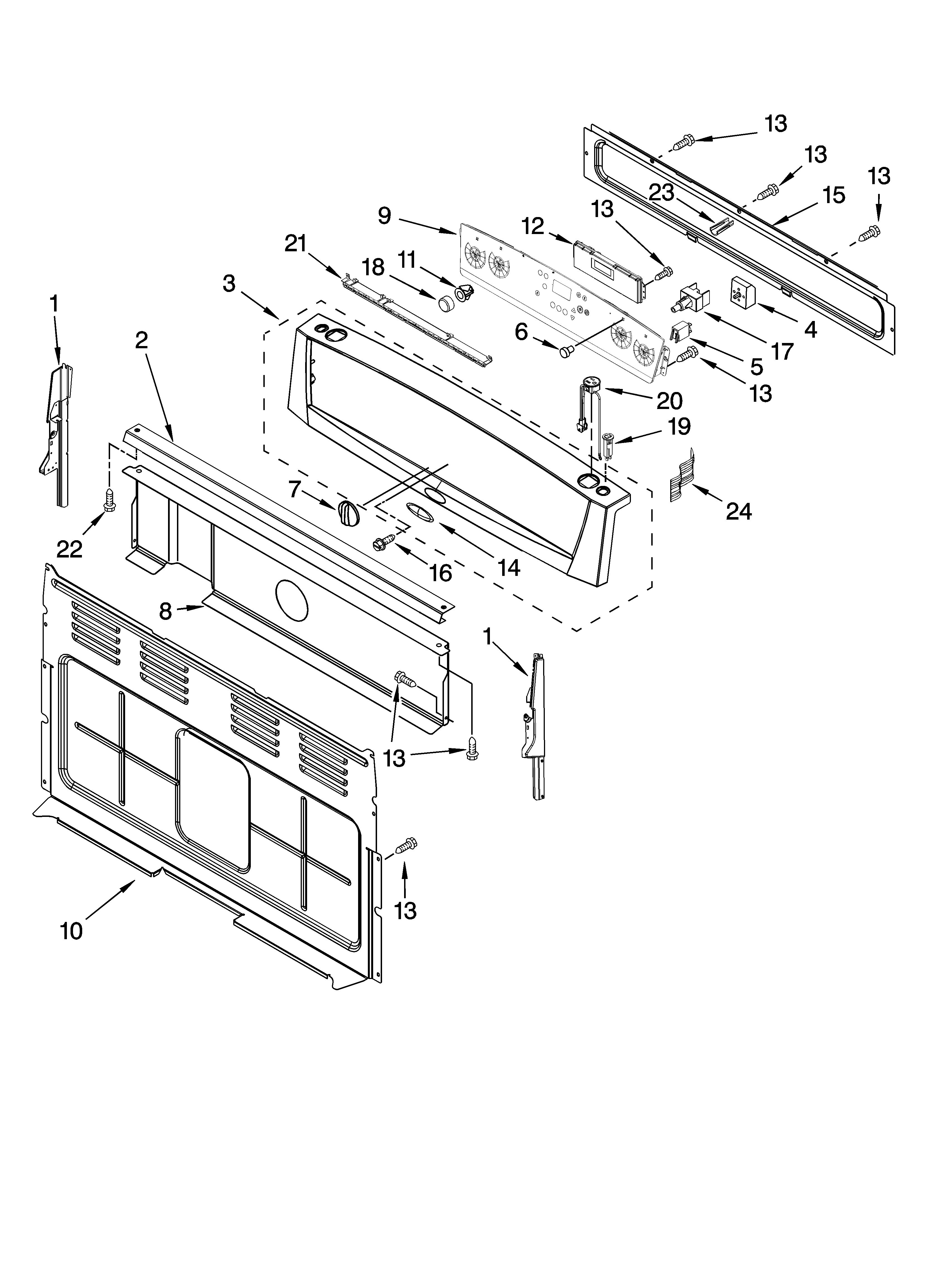 Whirlpool GERP4120SS2 control panel parts diagram