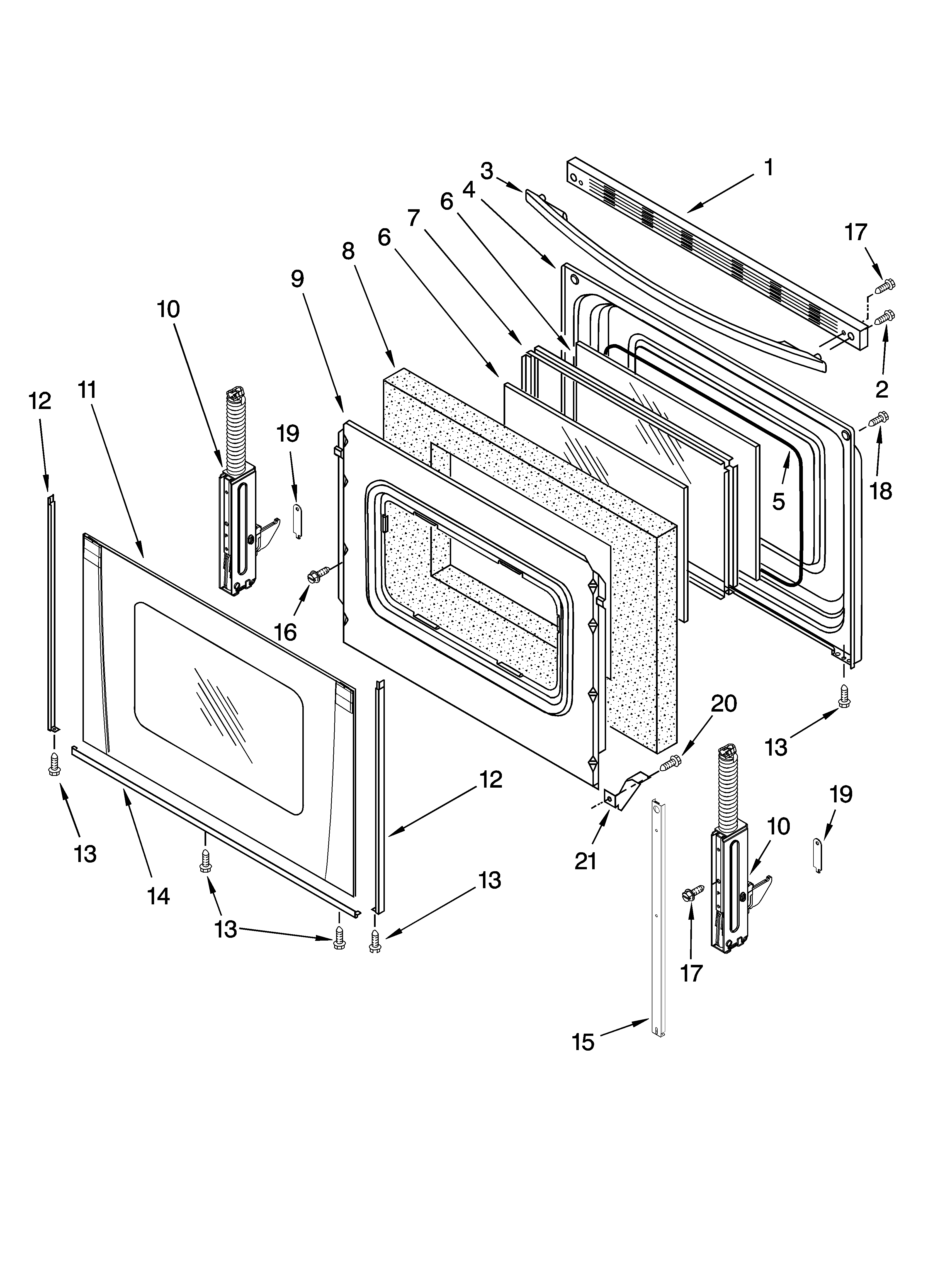 Whirlpool GERP4120SS2 door parts, optional parts diagram