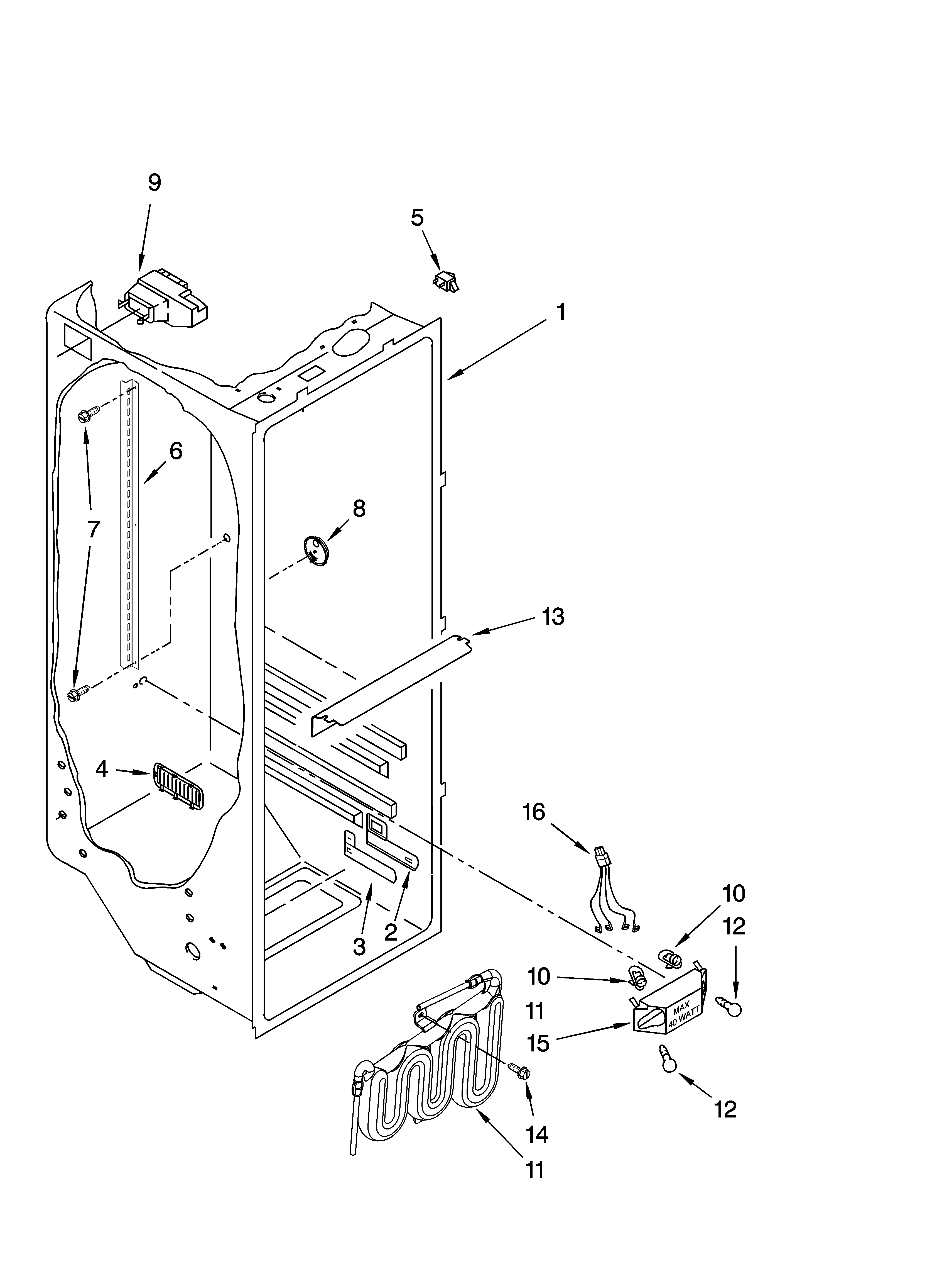 Whirlpool GS6NVEXVQ00 refrigerator liner parts diagram