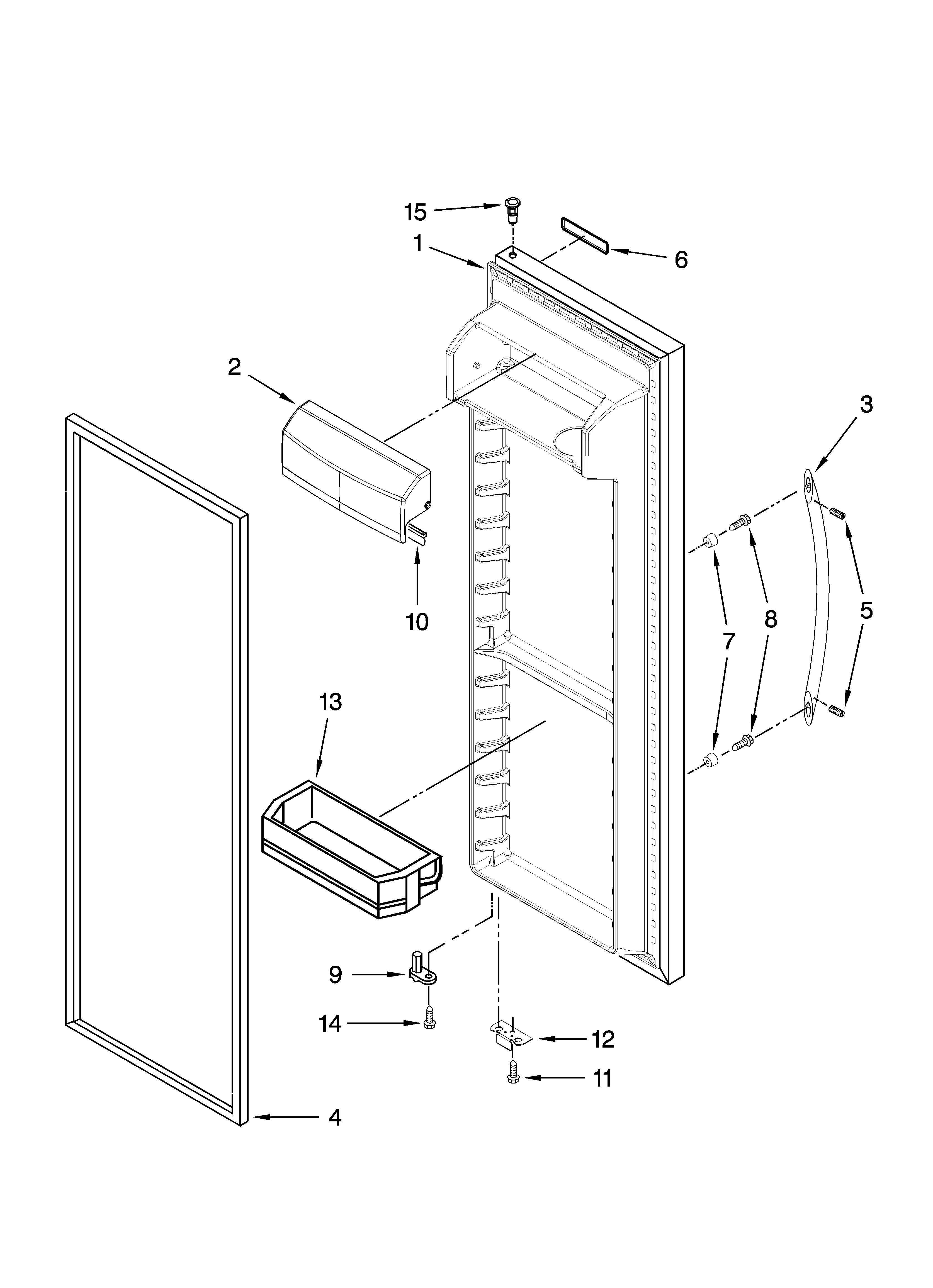 KitchenAid KSRC25FVMS00 refrigerator door parts diagram