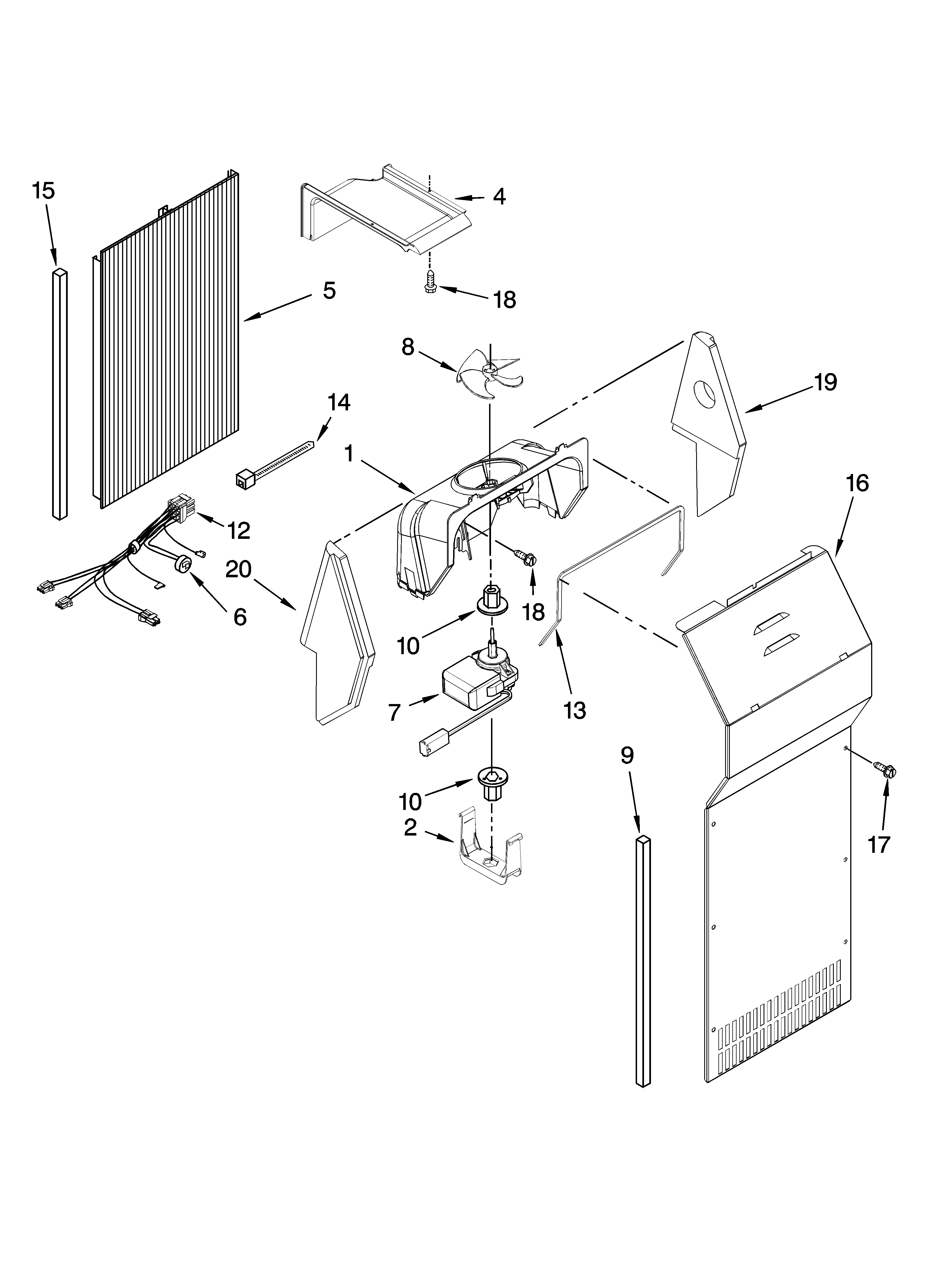 KitchenAid KSRC25FVMS00 air flow parts diagram