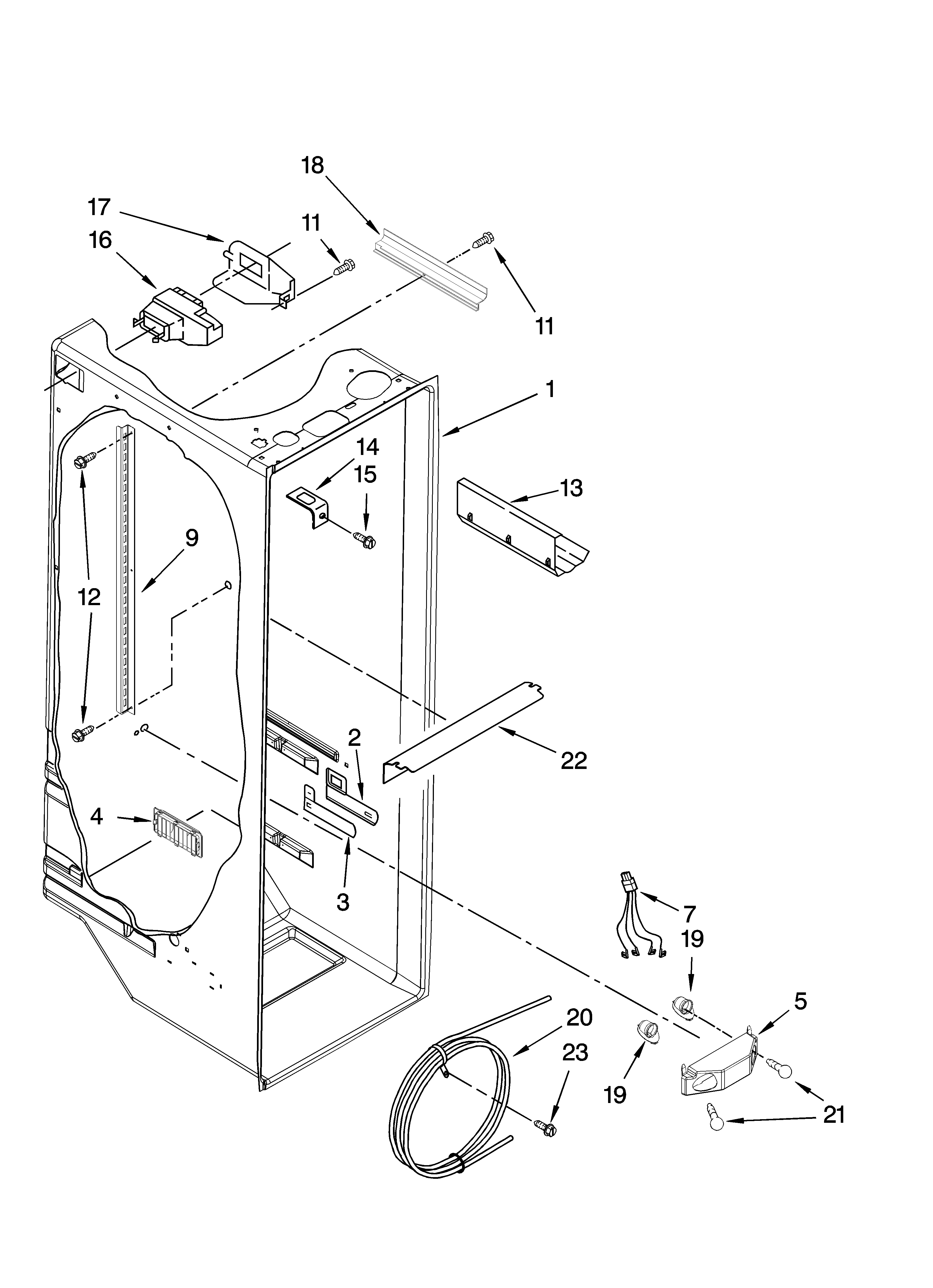 KitchenAid KSRG25FVMS00 refrigerator liner parts diagram