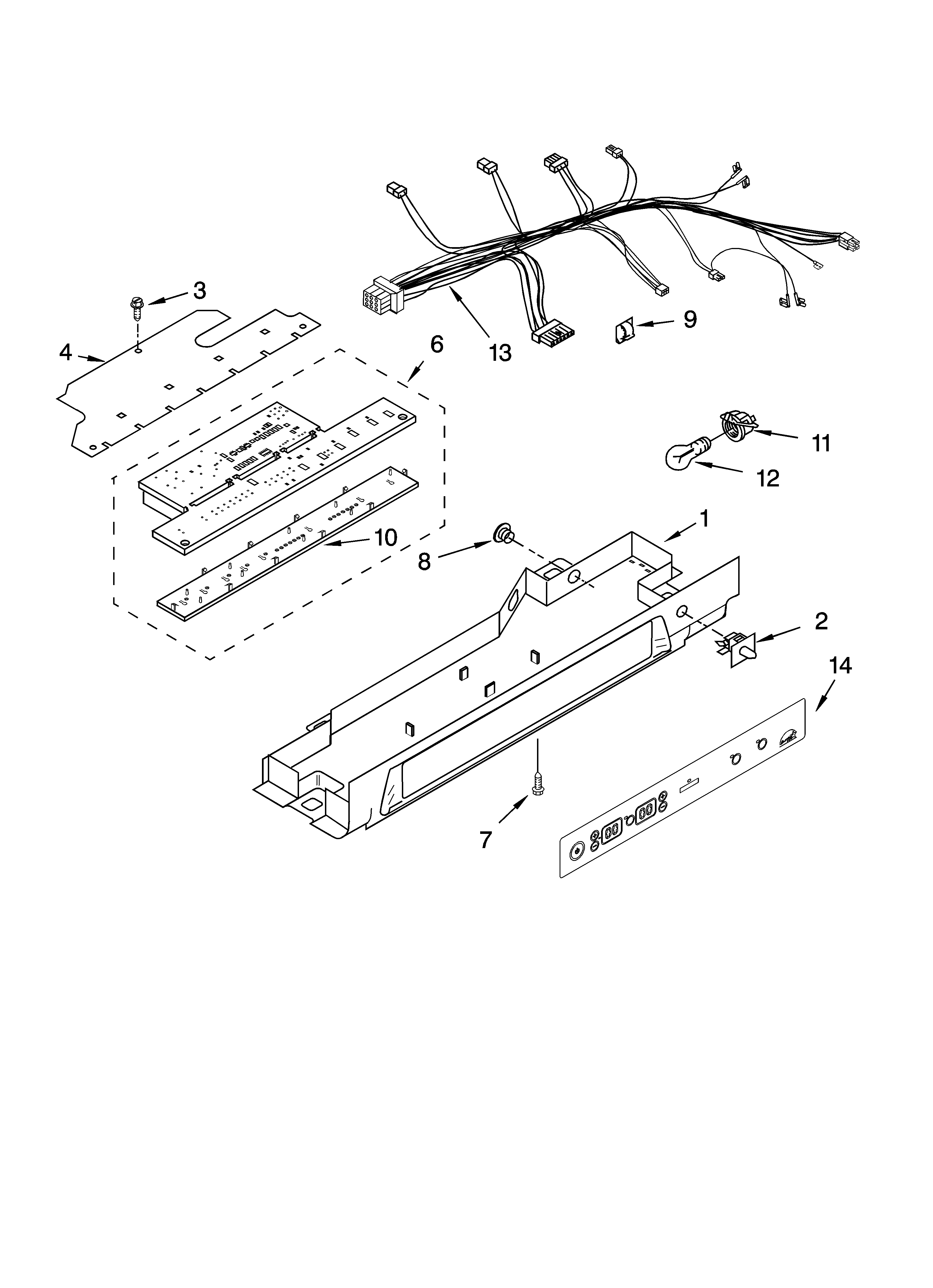 KitchenAid KSRS25FTWH03 control parts diagram