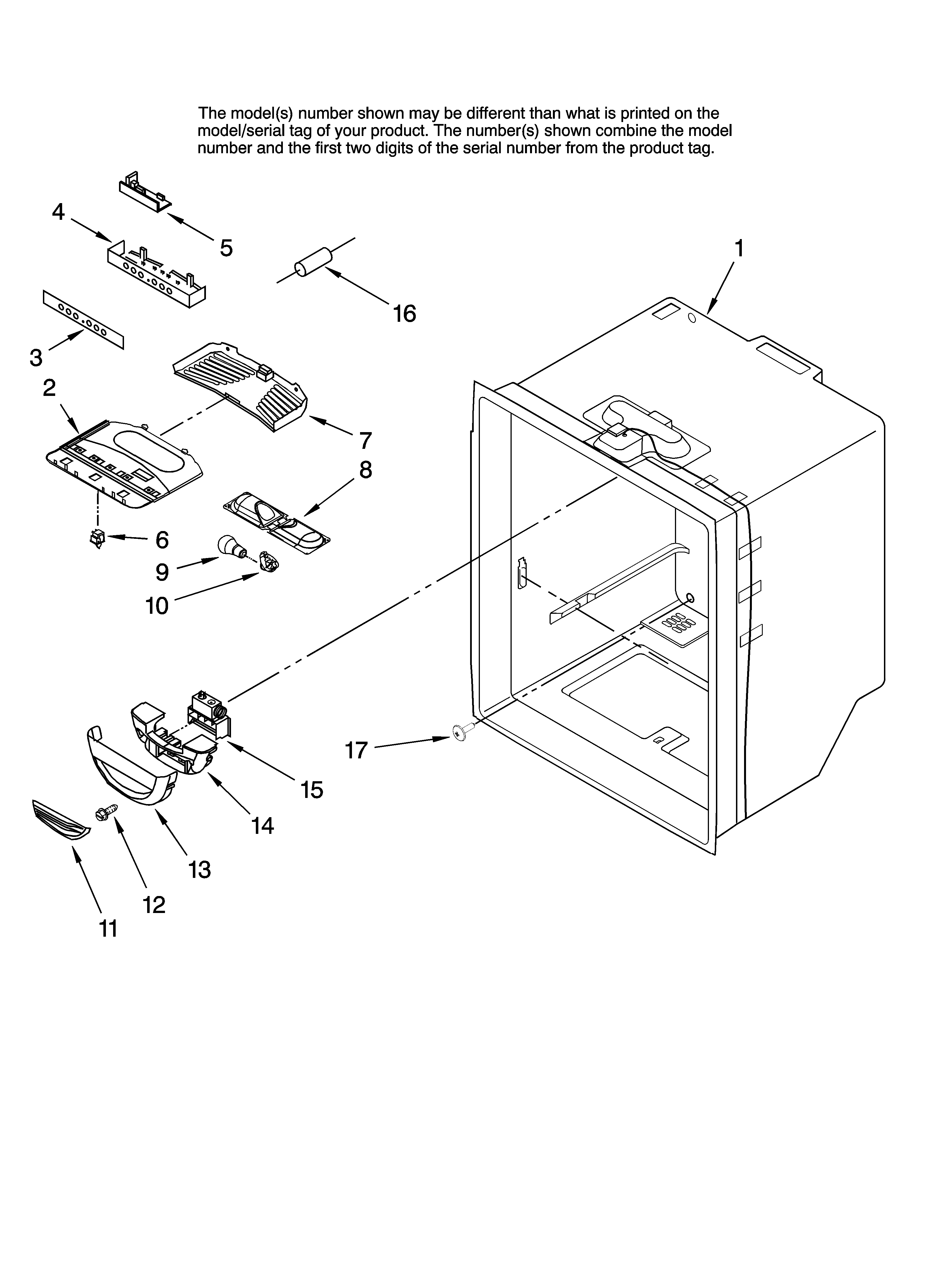 Amana ABR1927FES12 refrigerator liner parts diagram