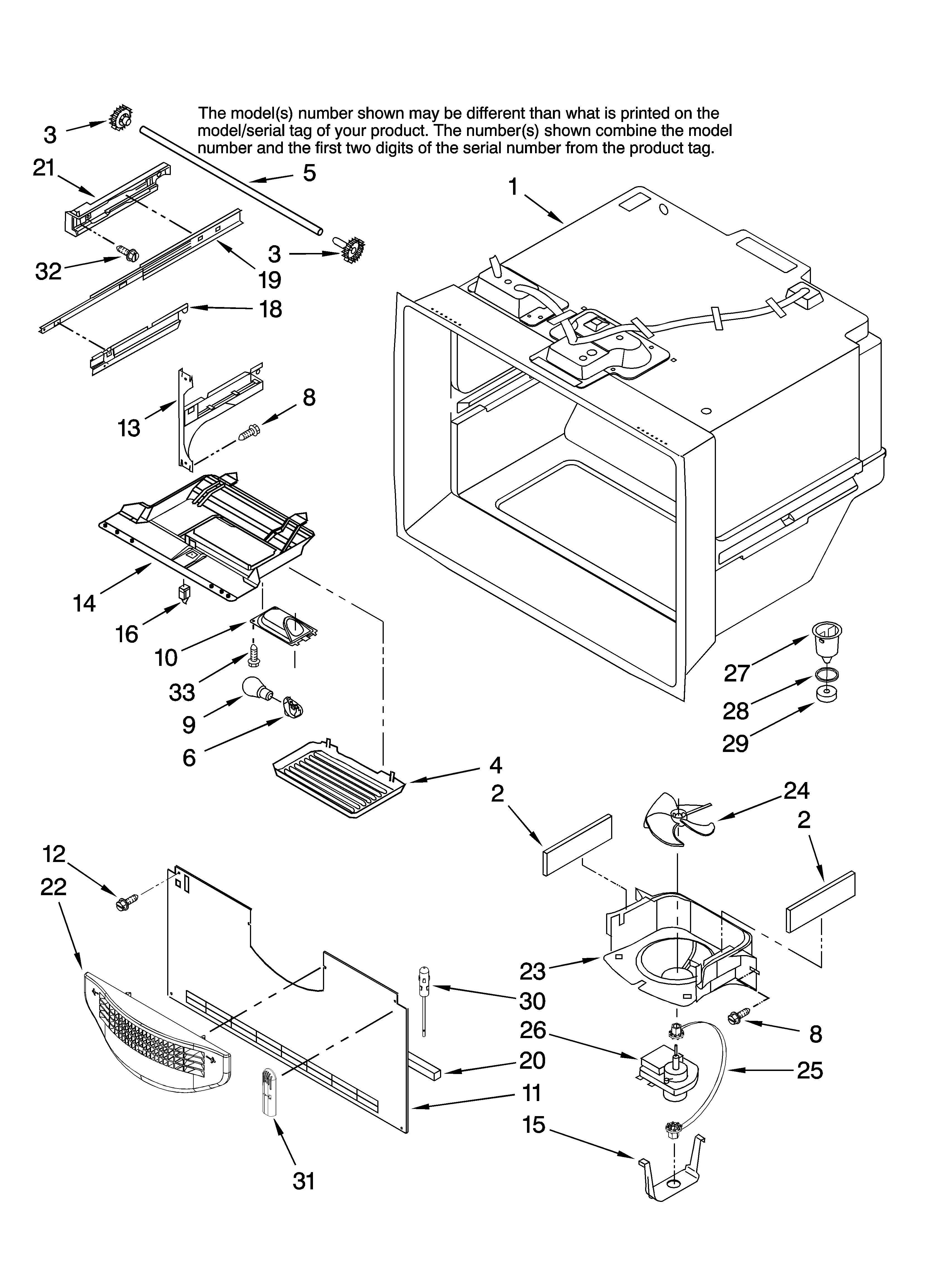 Amana ABR1927FES12 freezer liner parts diagram
