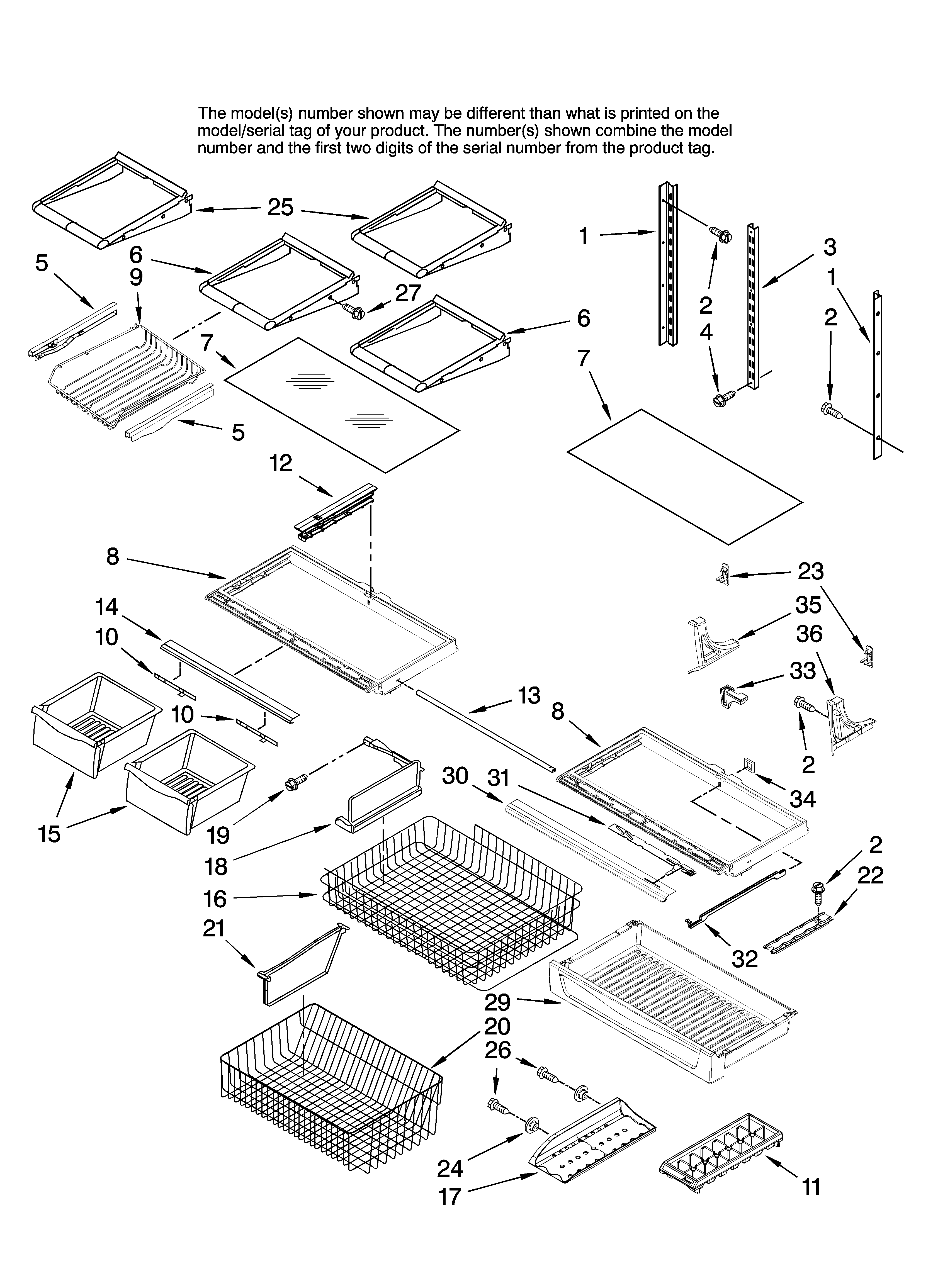 Amana ABR1927FES12 shelf parts diagram